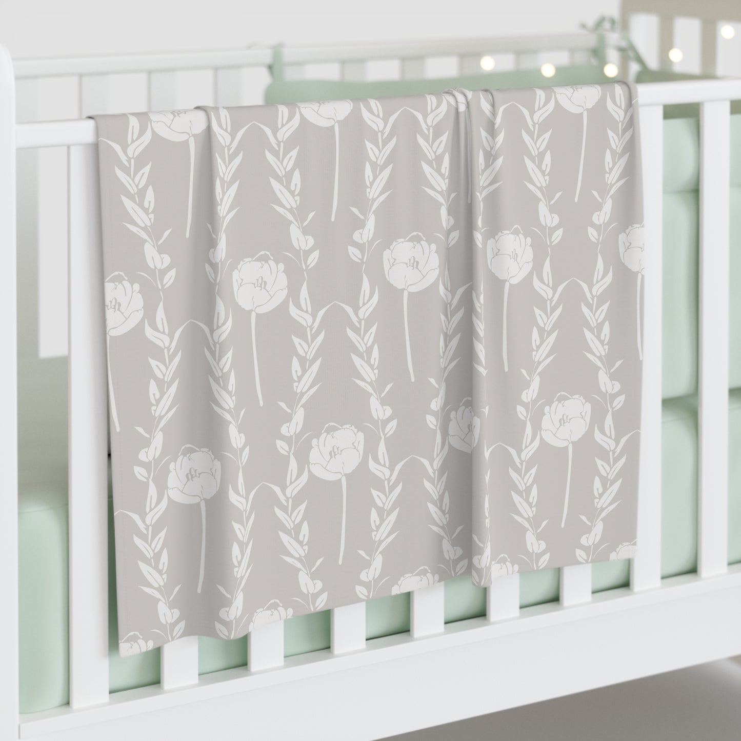 New Nouveau in Gray Baby Swaddle Blanket