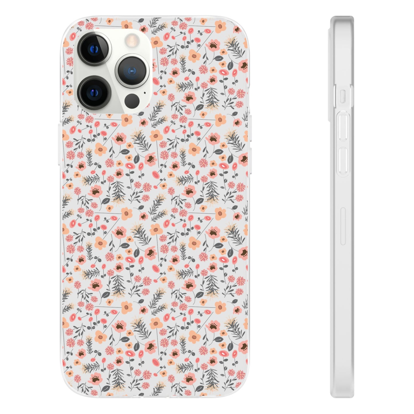 Peach Wildflowers Flexi Cases for iPhone