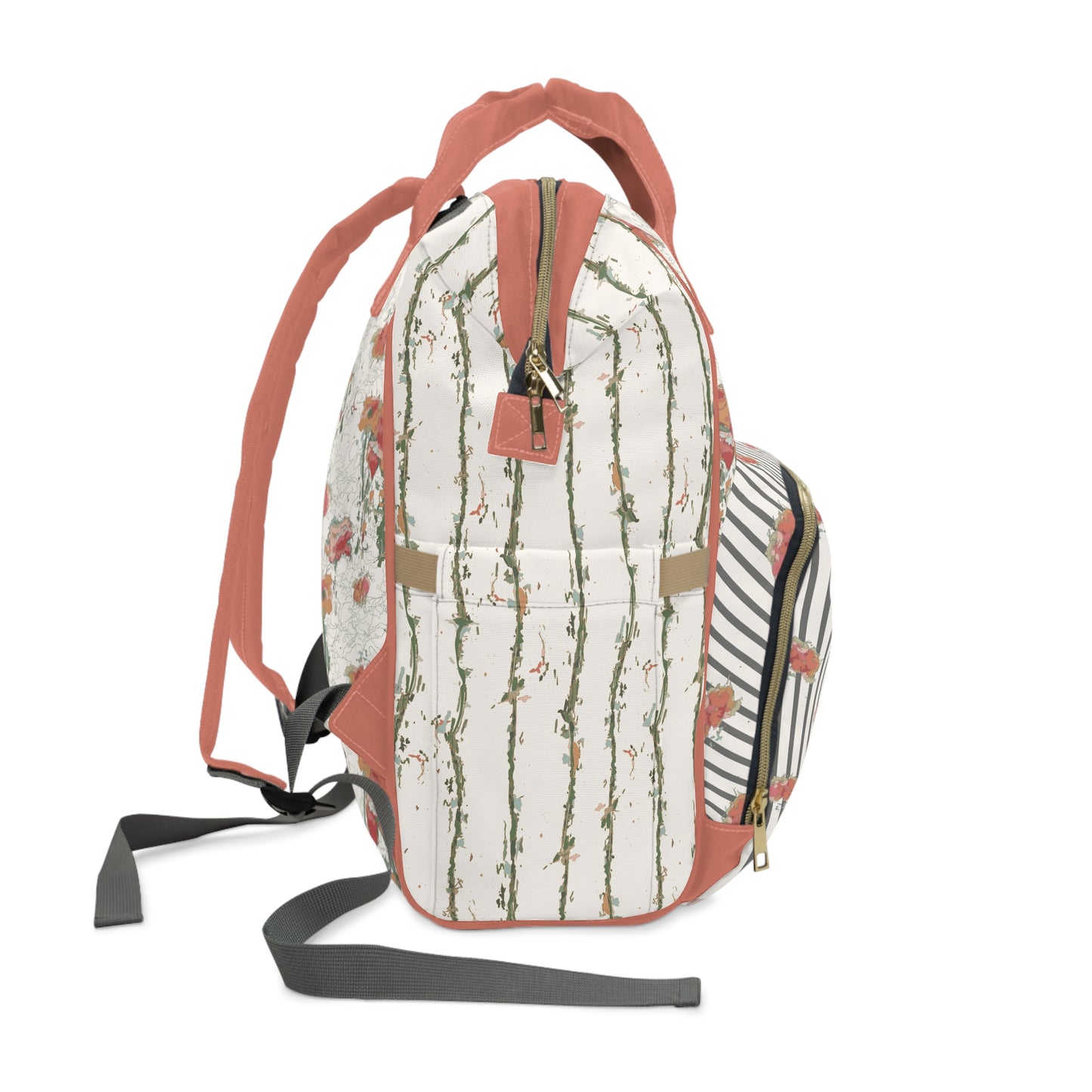 Orange Poppies Multifunctional Diaper Backpack