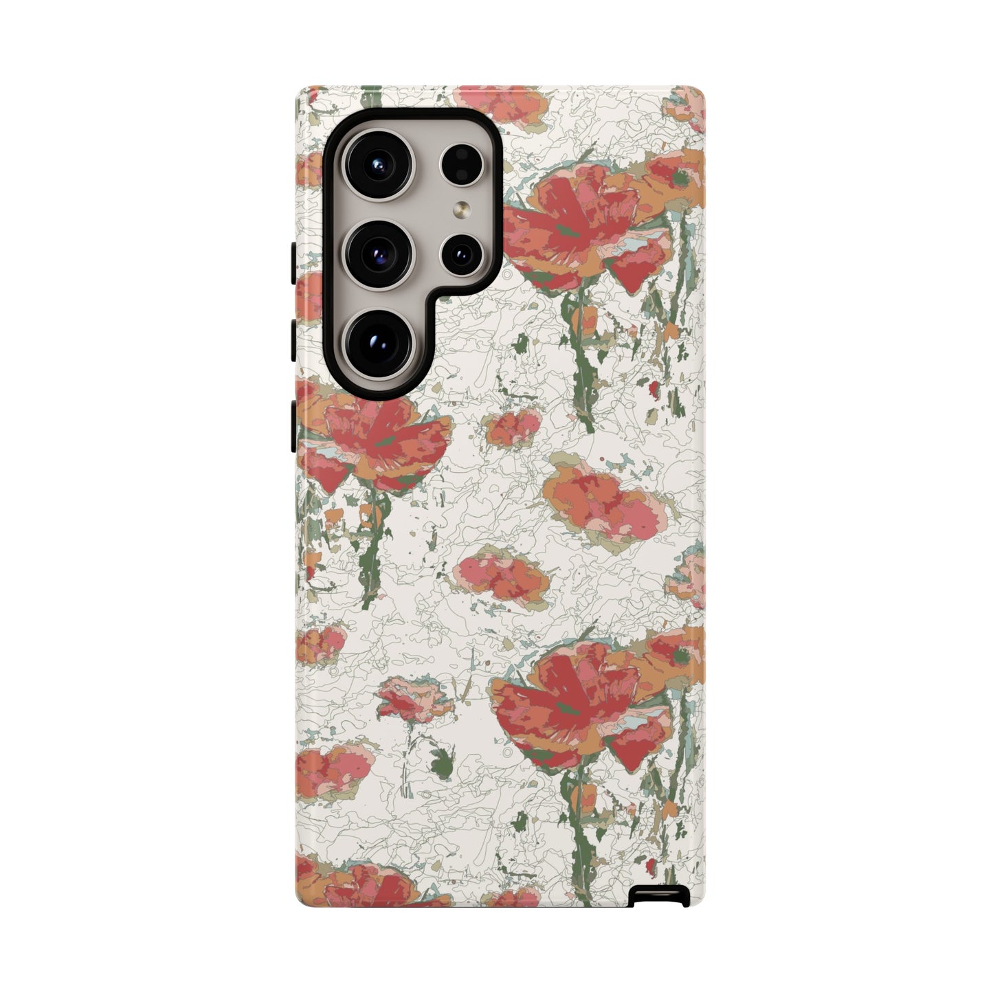 Orange Poppies Tough Cases for Samsung