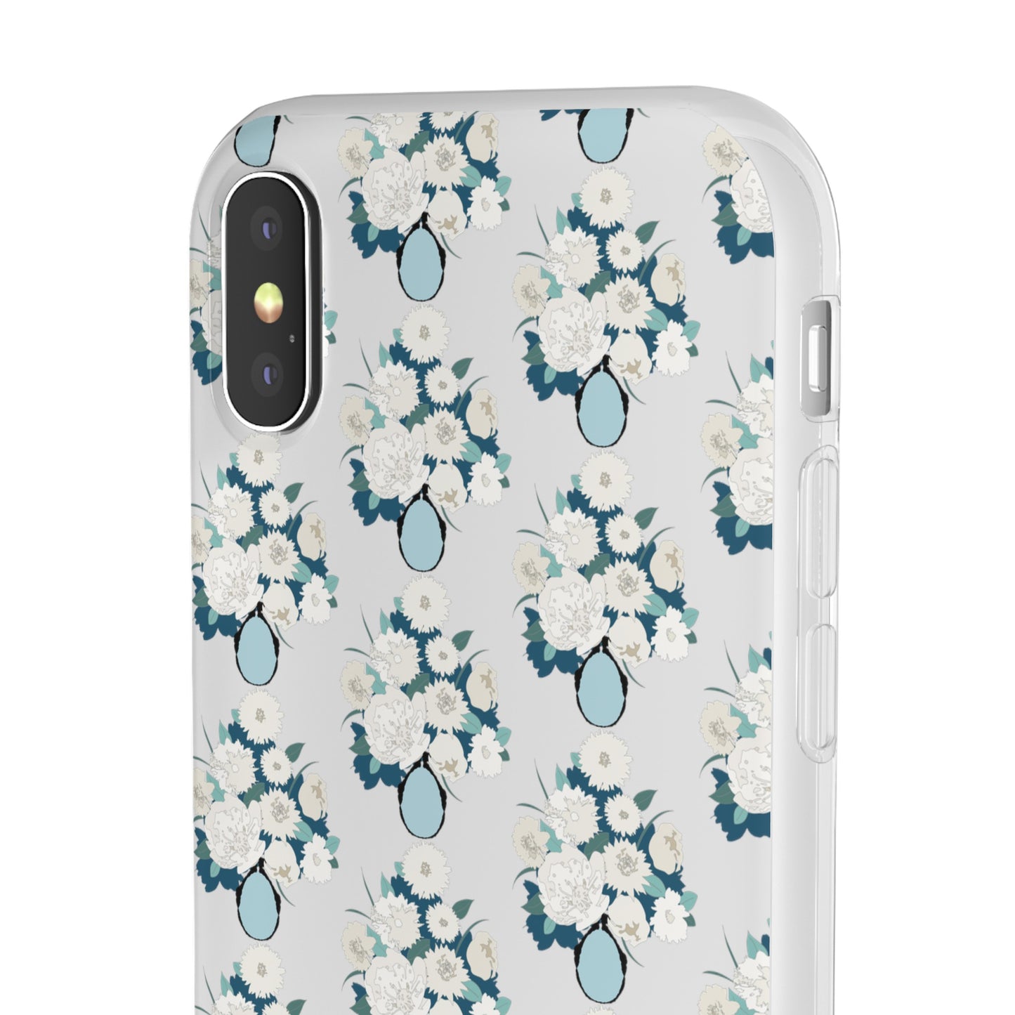 White Flowers in Vase Flexi Cases for iPhone