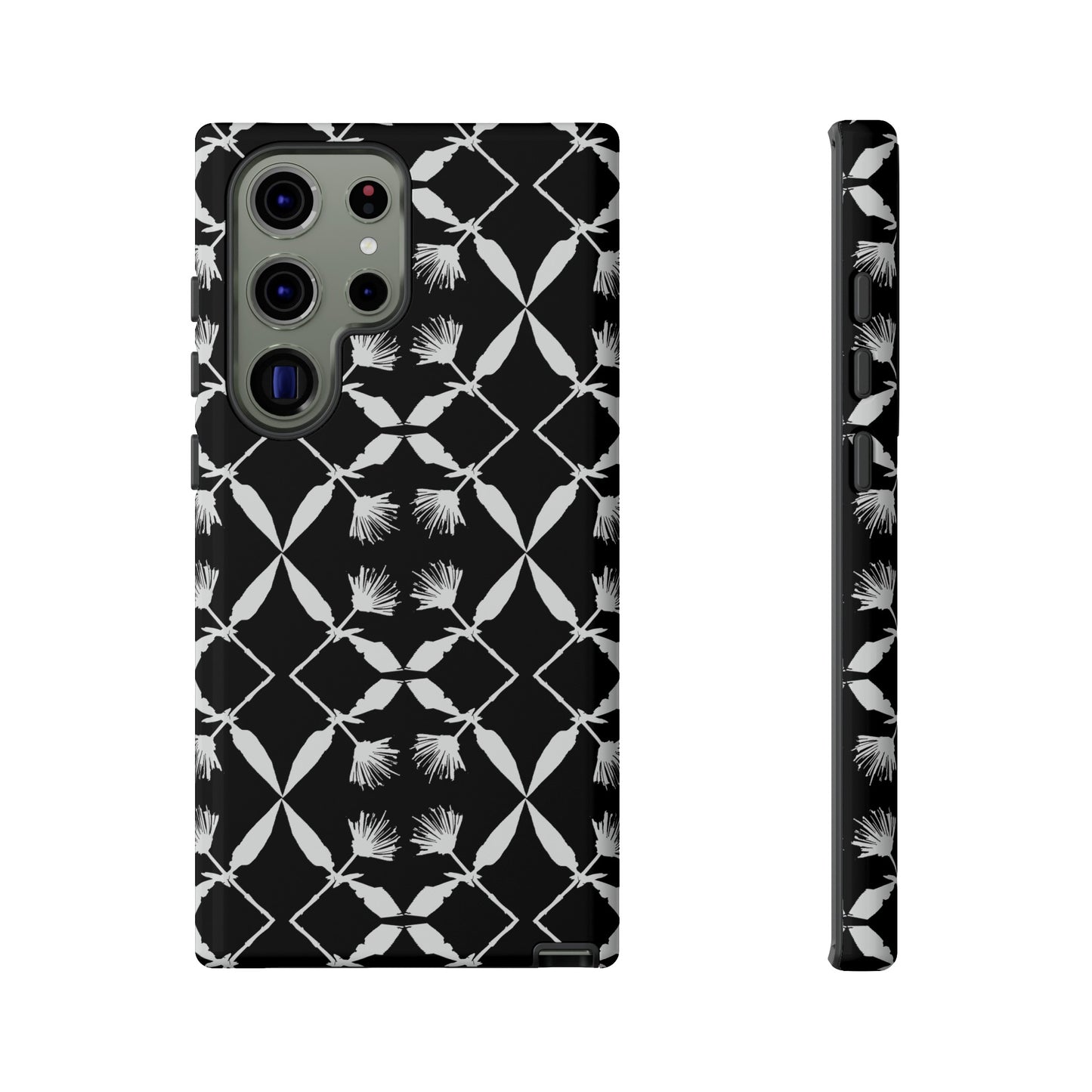 Black and White Floral Tough Cases for Google Pixel