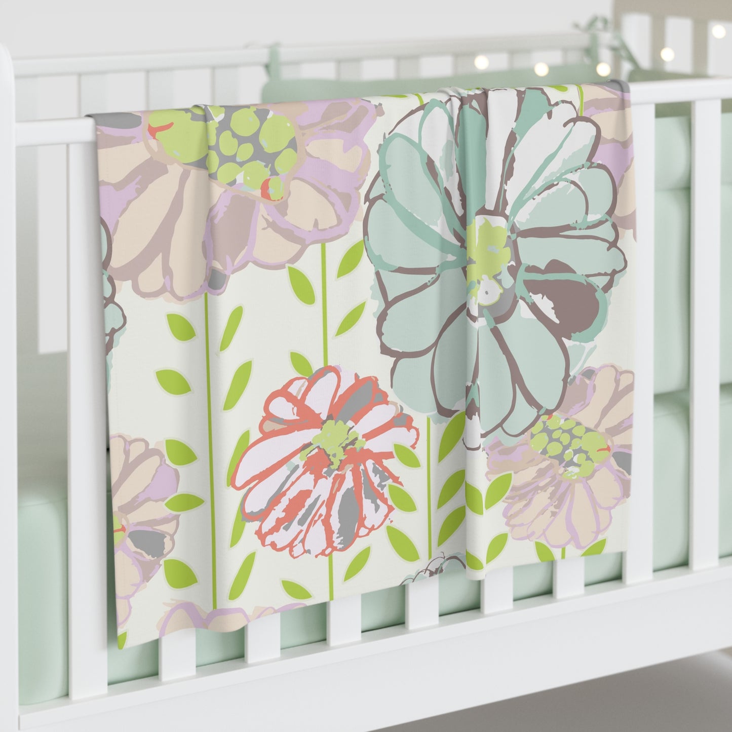 Soft Watercolor Floral Baby Swaddle Blanket