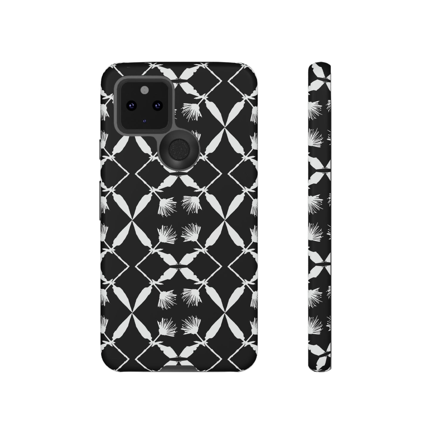 Black and White Floral Tough Cases for Google Pixel