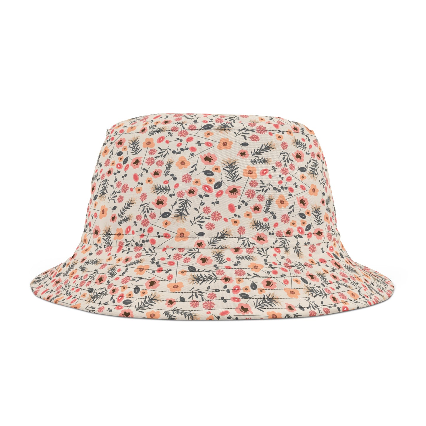 Peach and Cream Wildflowers Bucket Hat