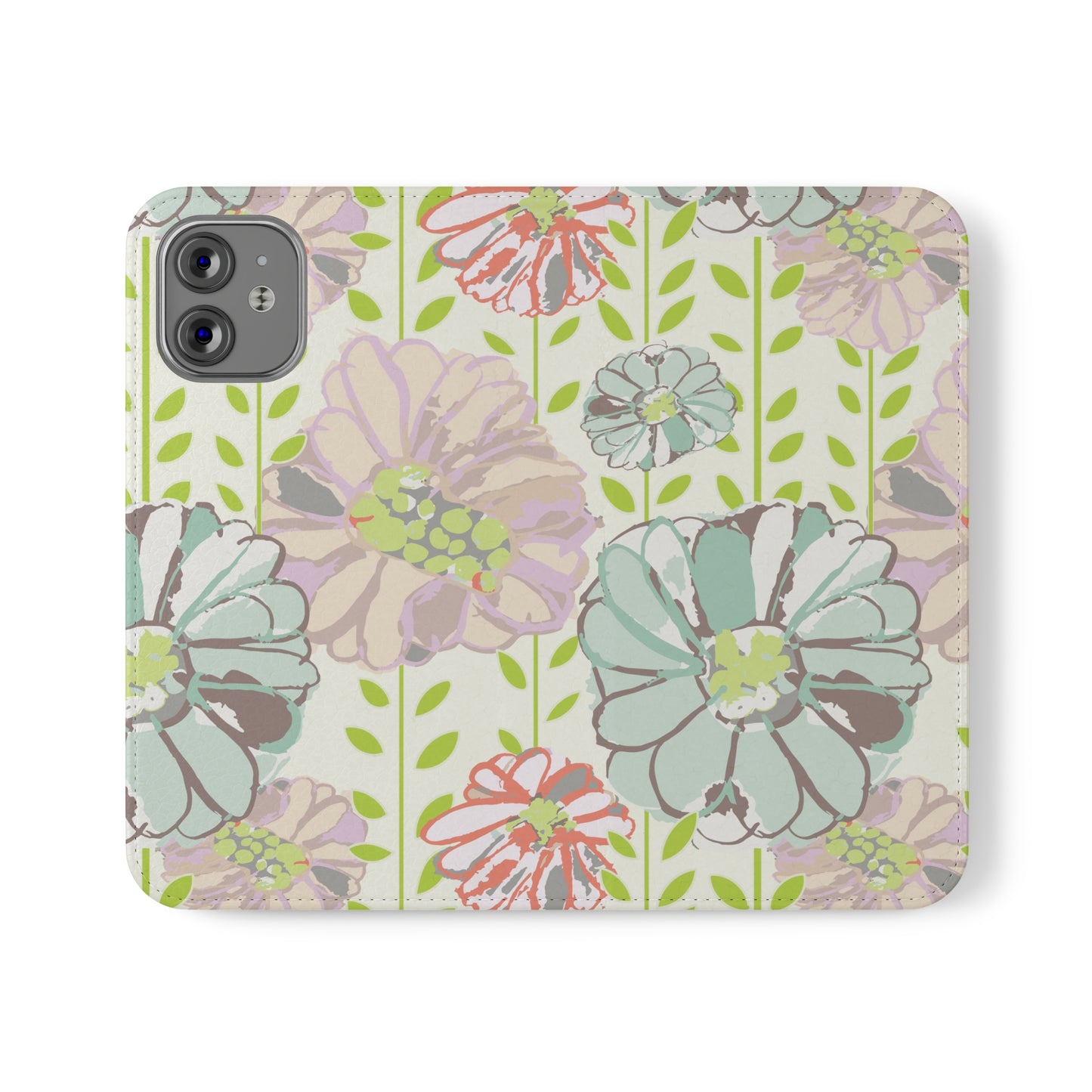 Soft Watercolor Floral Flip Cases for iPhone