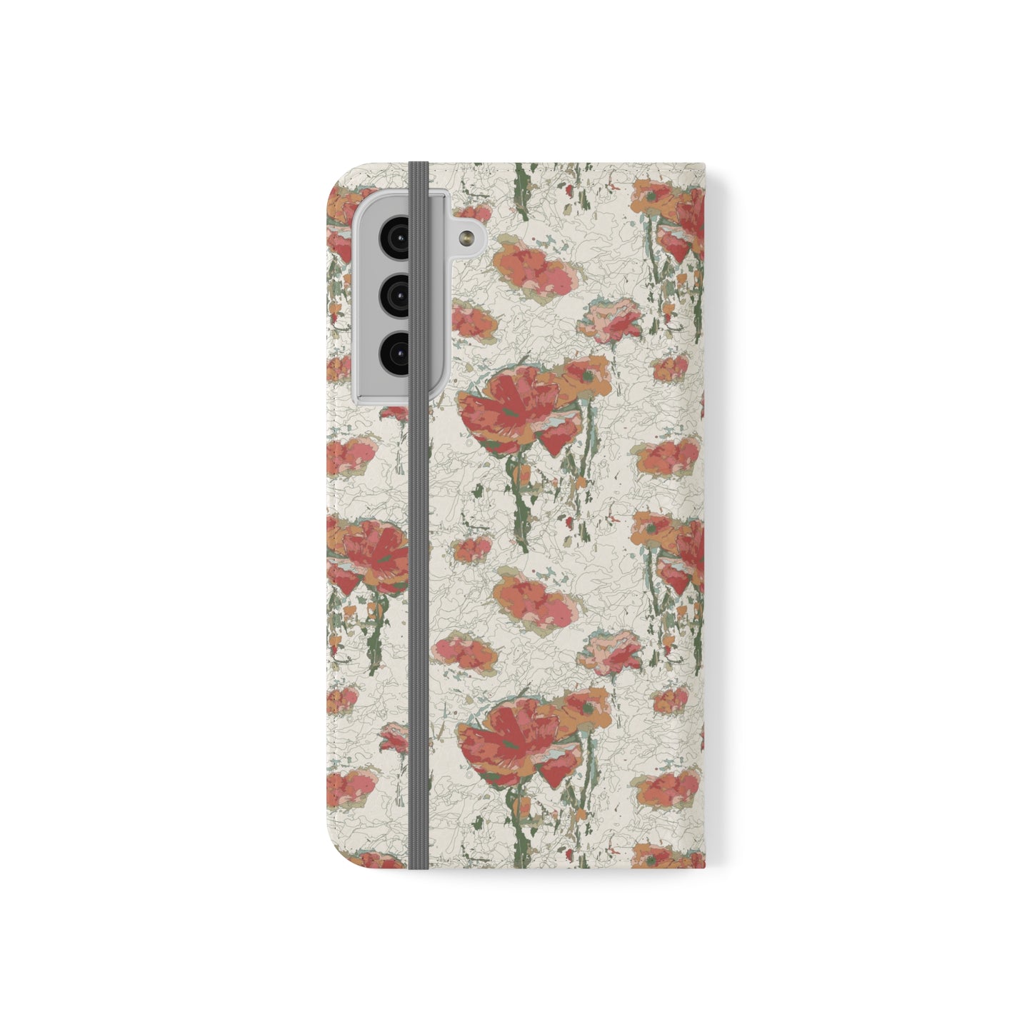 Orange Poppies Flip Cases for Samsung