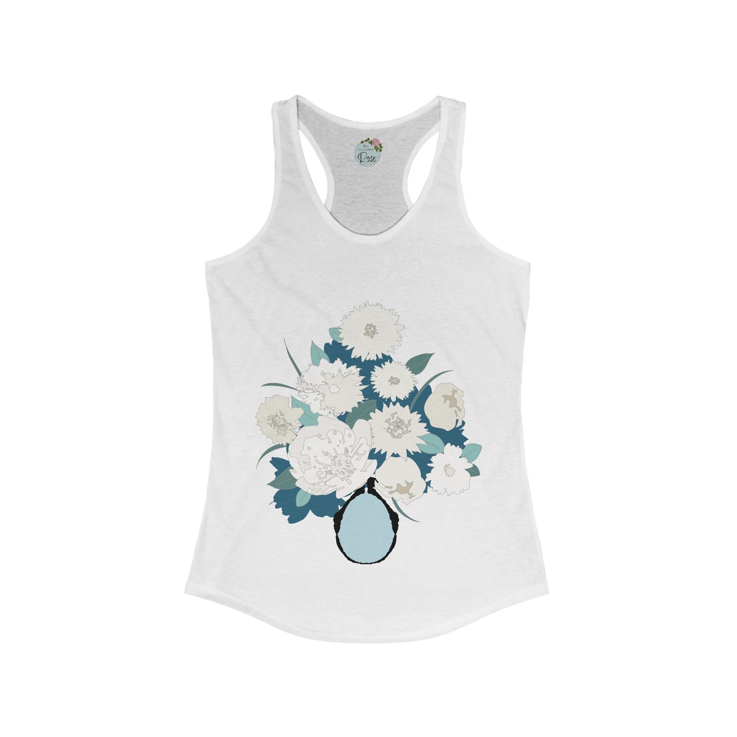 White Flowers Women's Ideal Racerback Tank