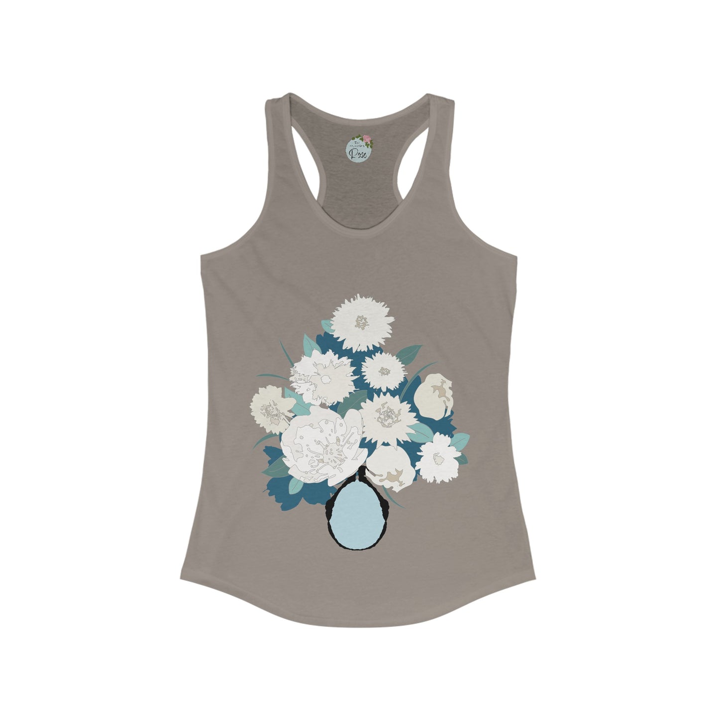 White Flowers Women's Ideal Racerback Tank