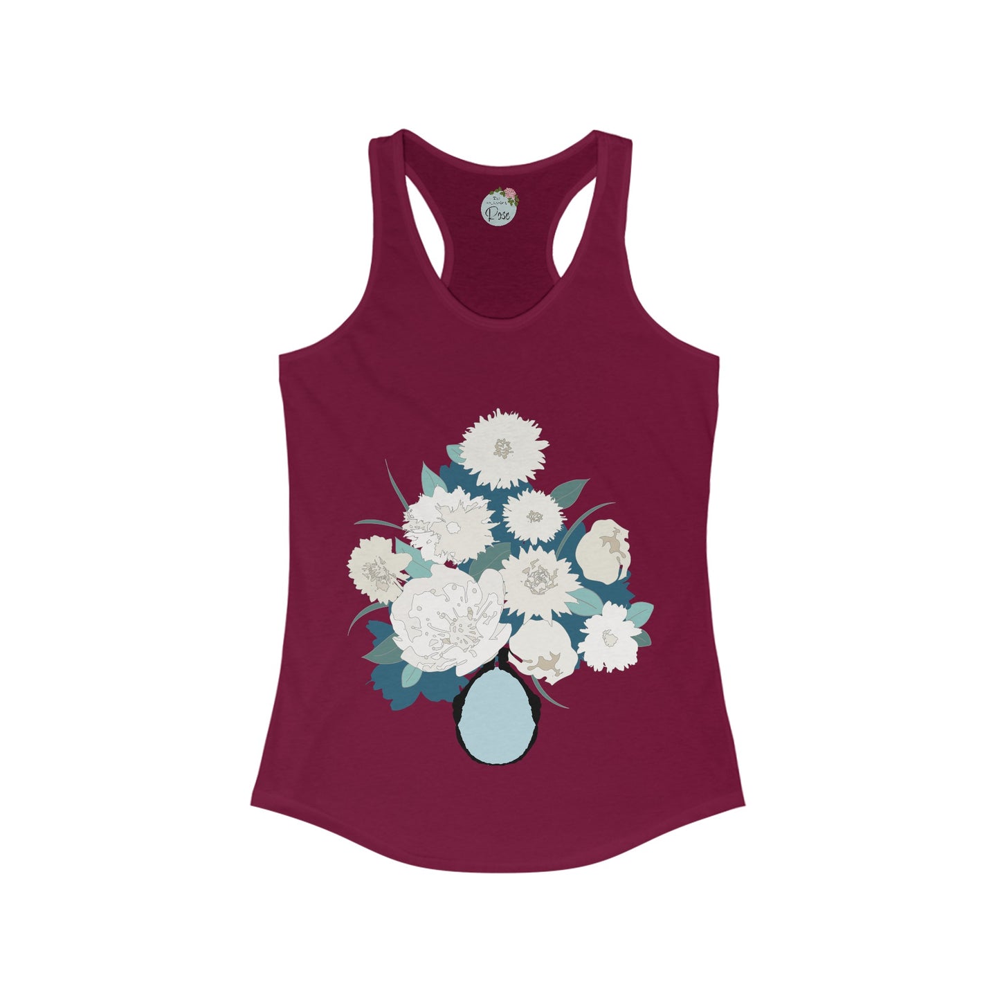 White Flowers Women's Ideal Racerback Tank