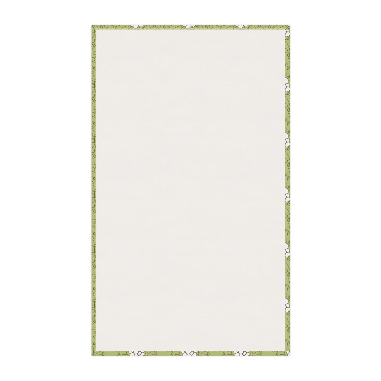 White Dots on Green  Kitchen Towel