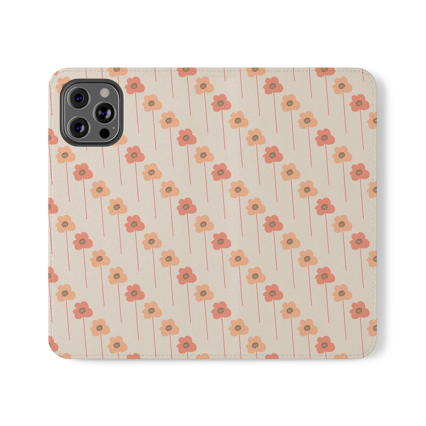 Peach and Cream Wildflowers Flip Cases for iPhone