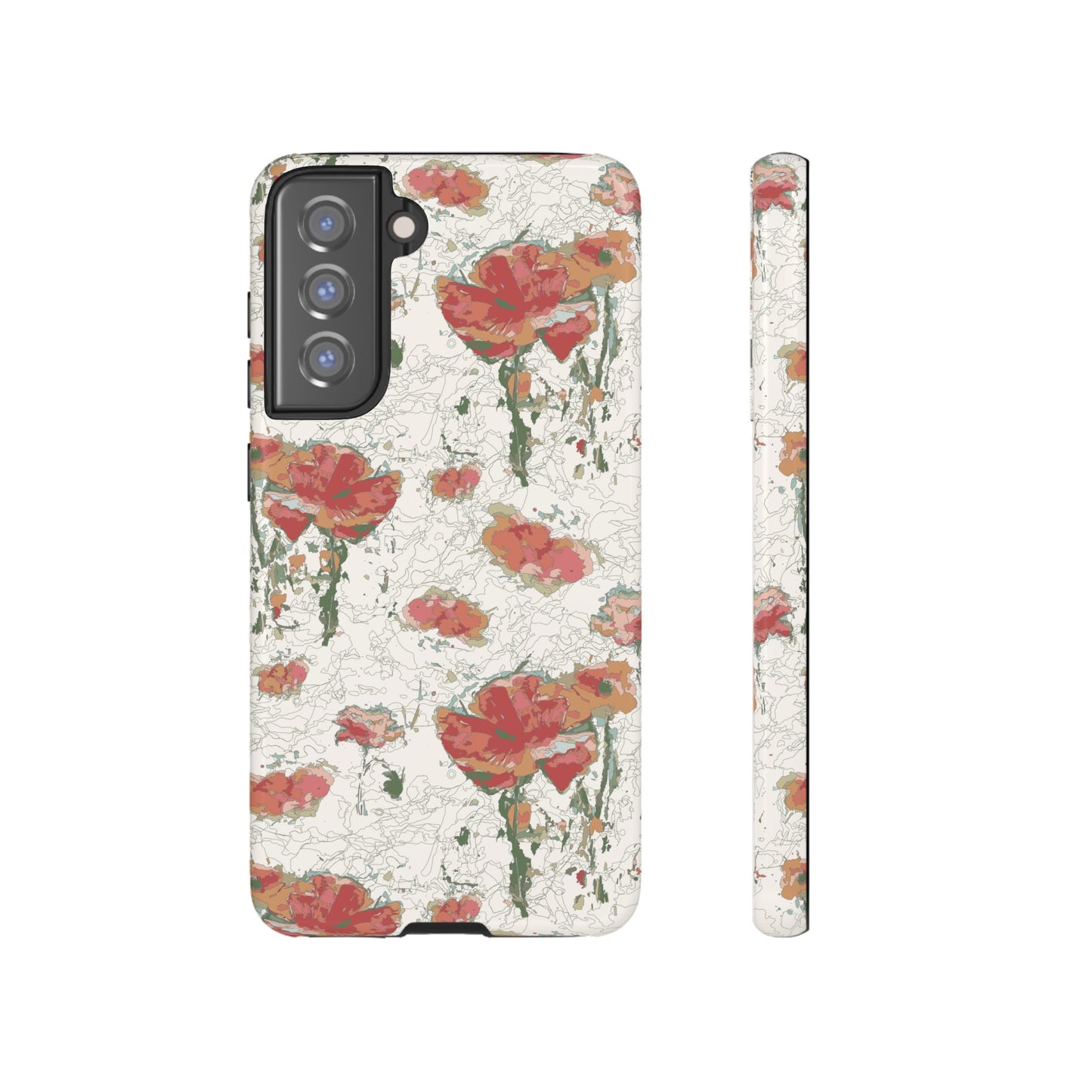 Orange Poppies Tough Cases for Samsung