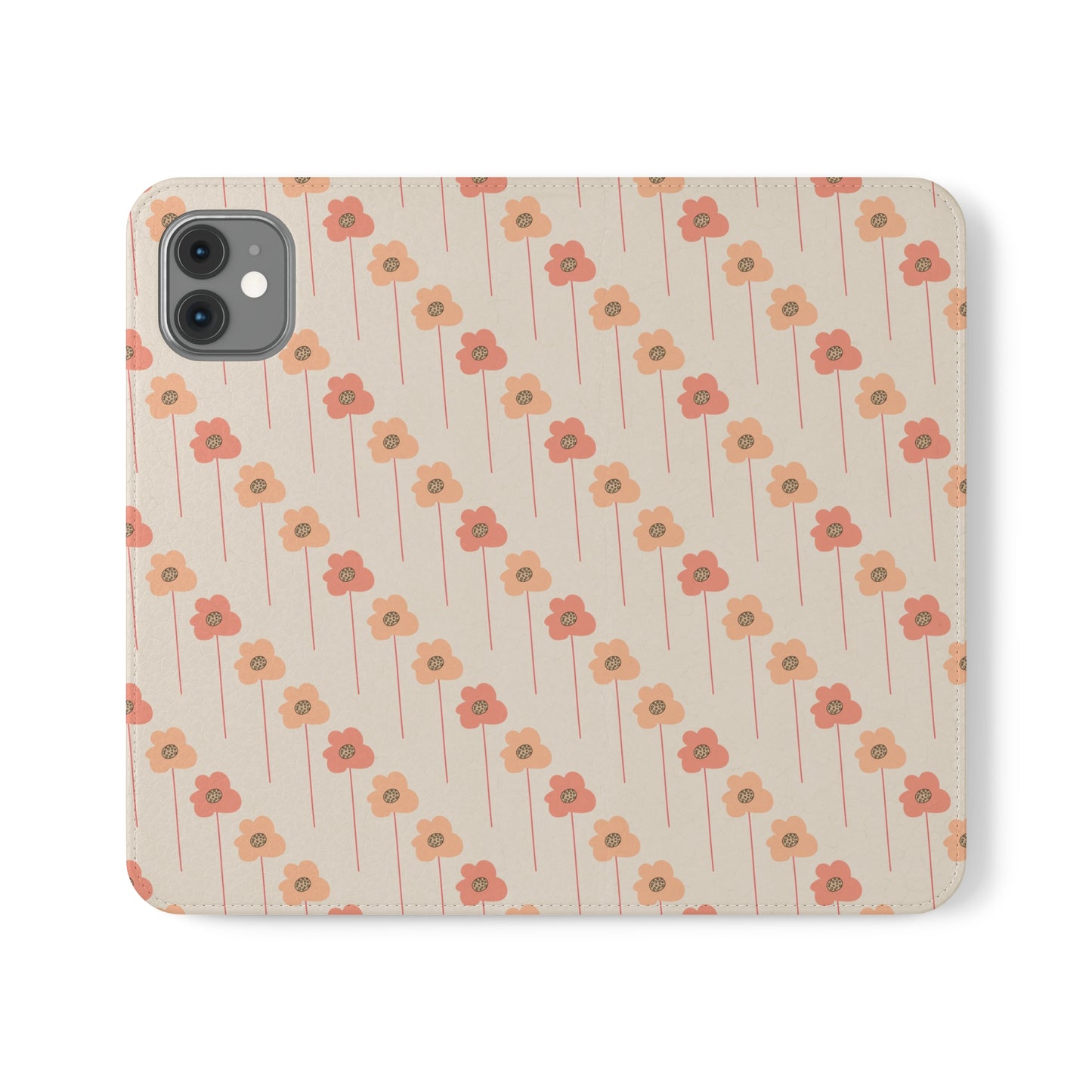 Peach and Cream Wildflowers Flip Cases for iPhone