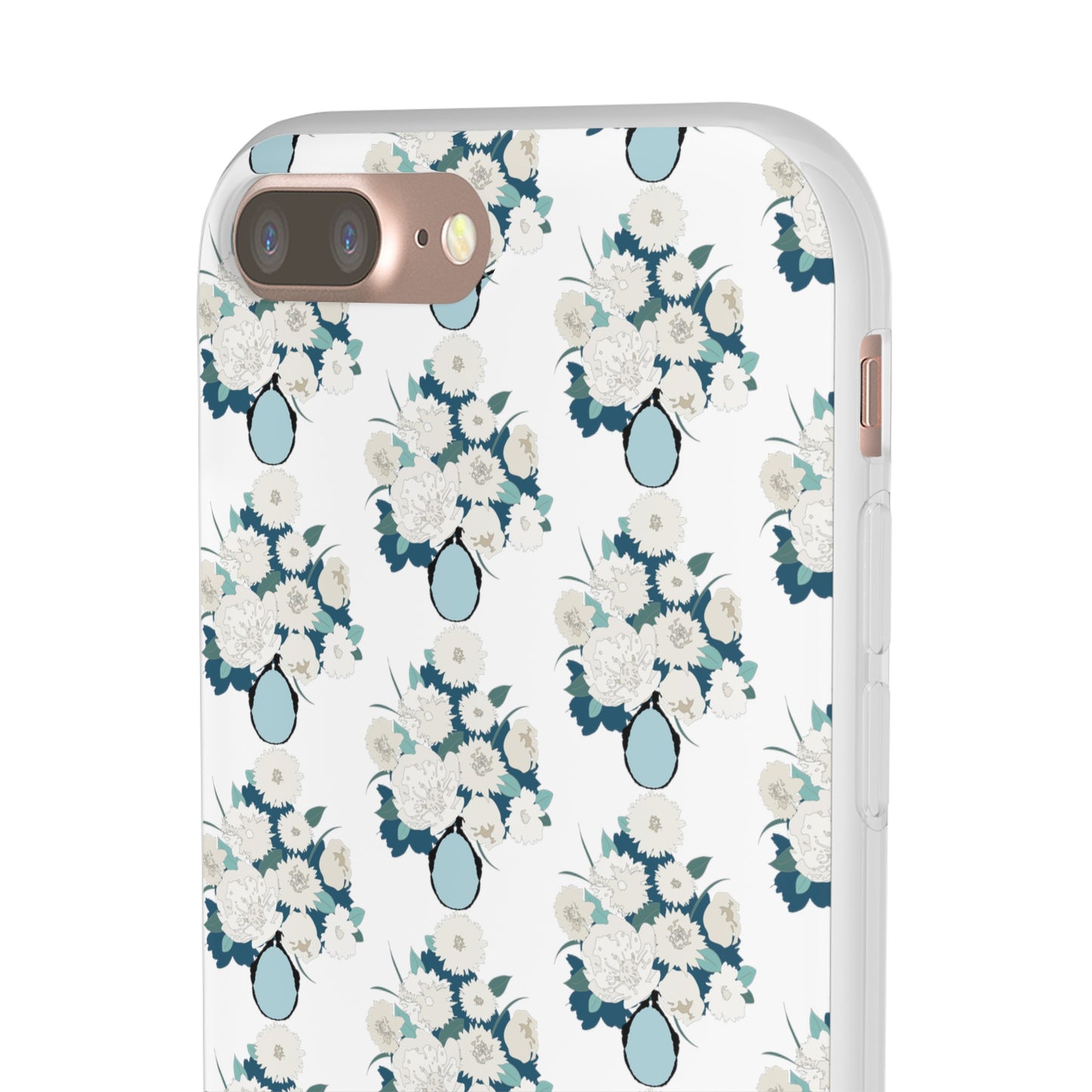 White Flowers in Vase Flexi Cases for iPhone