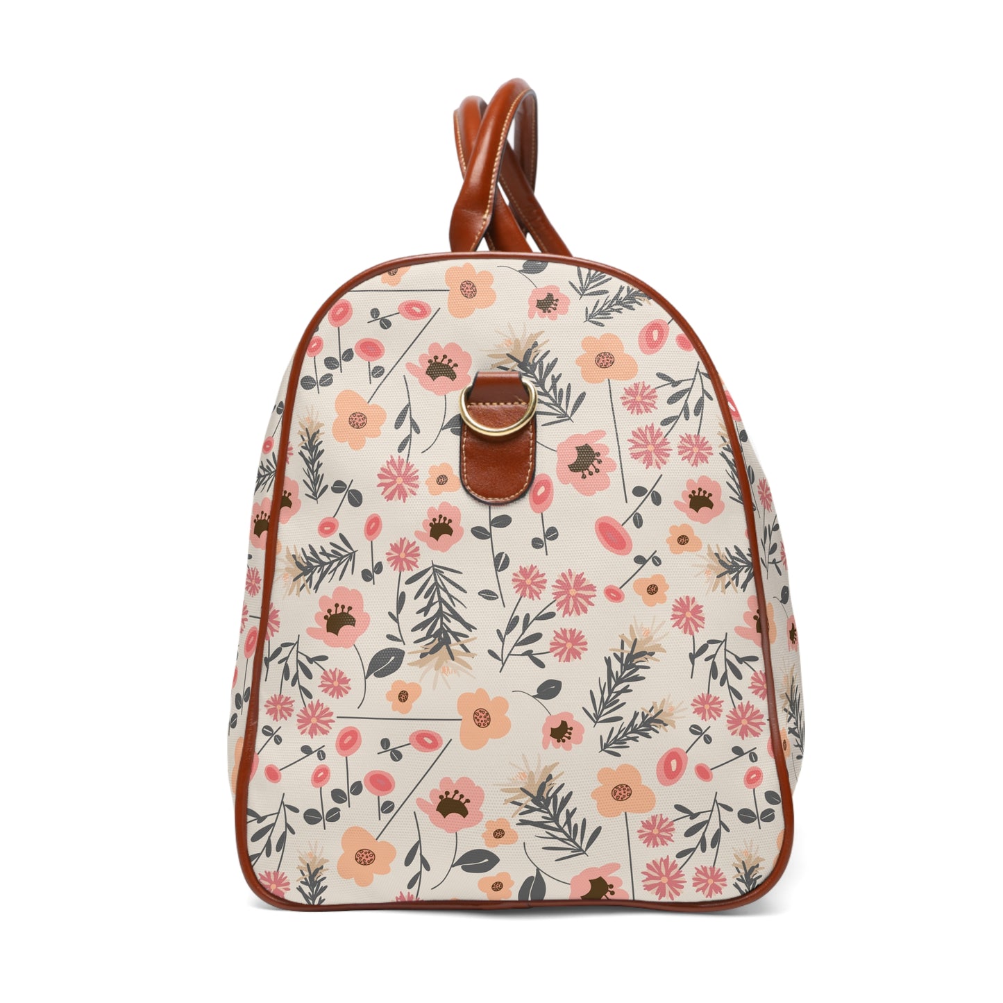 Peach and Cream Wildflowers Waterproof Travel Bag