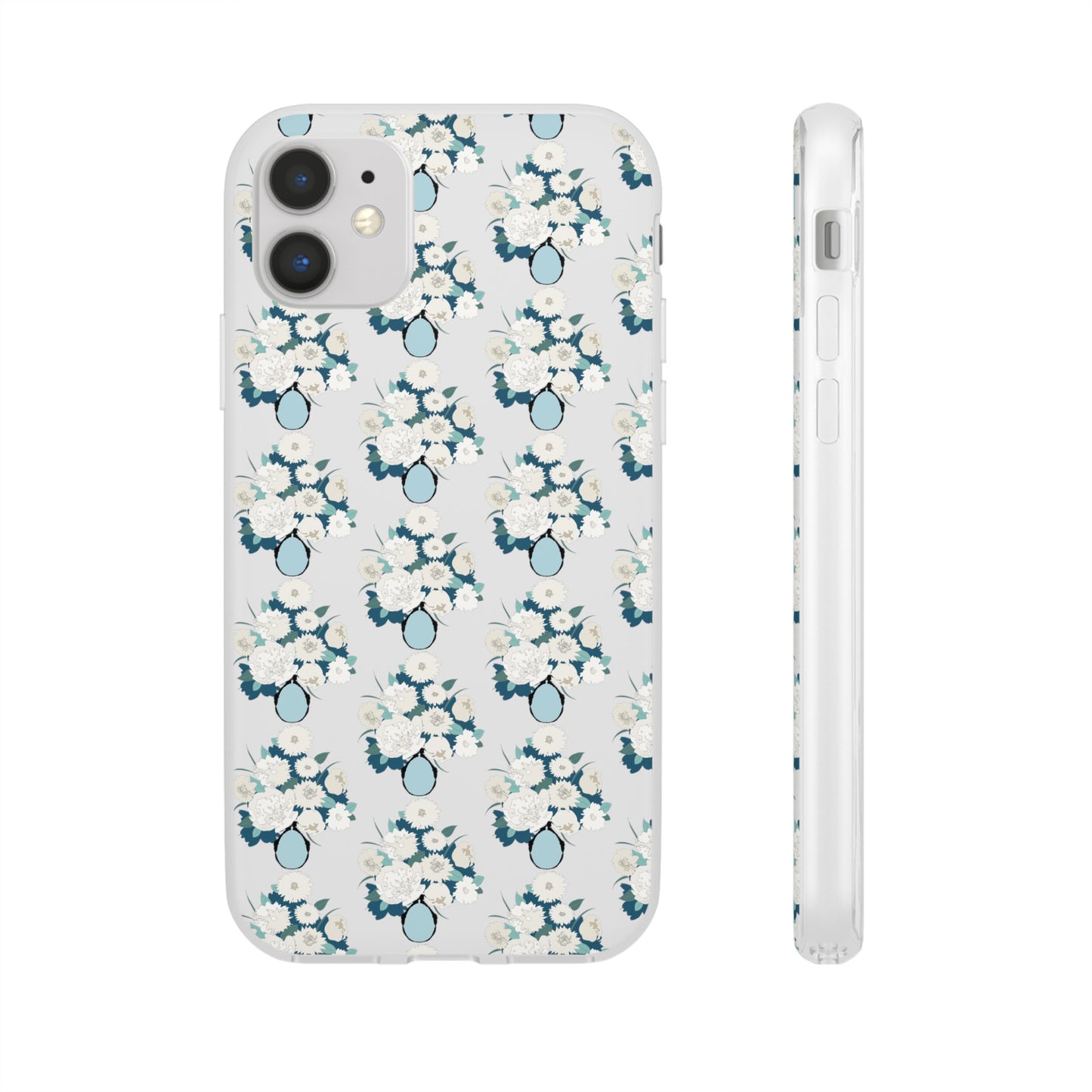 White Flowers in Vase Flexi Cases for iPhone