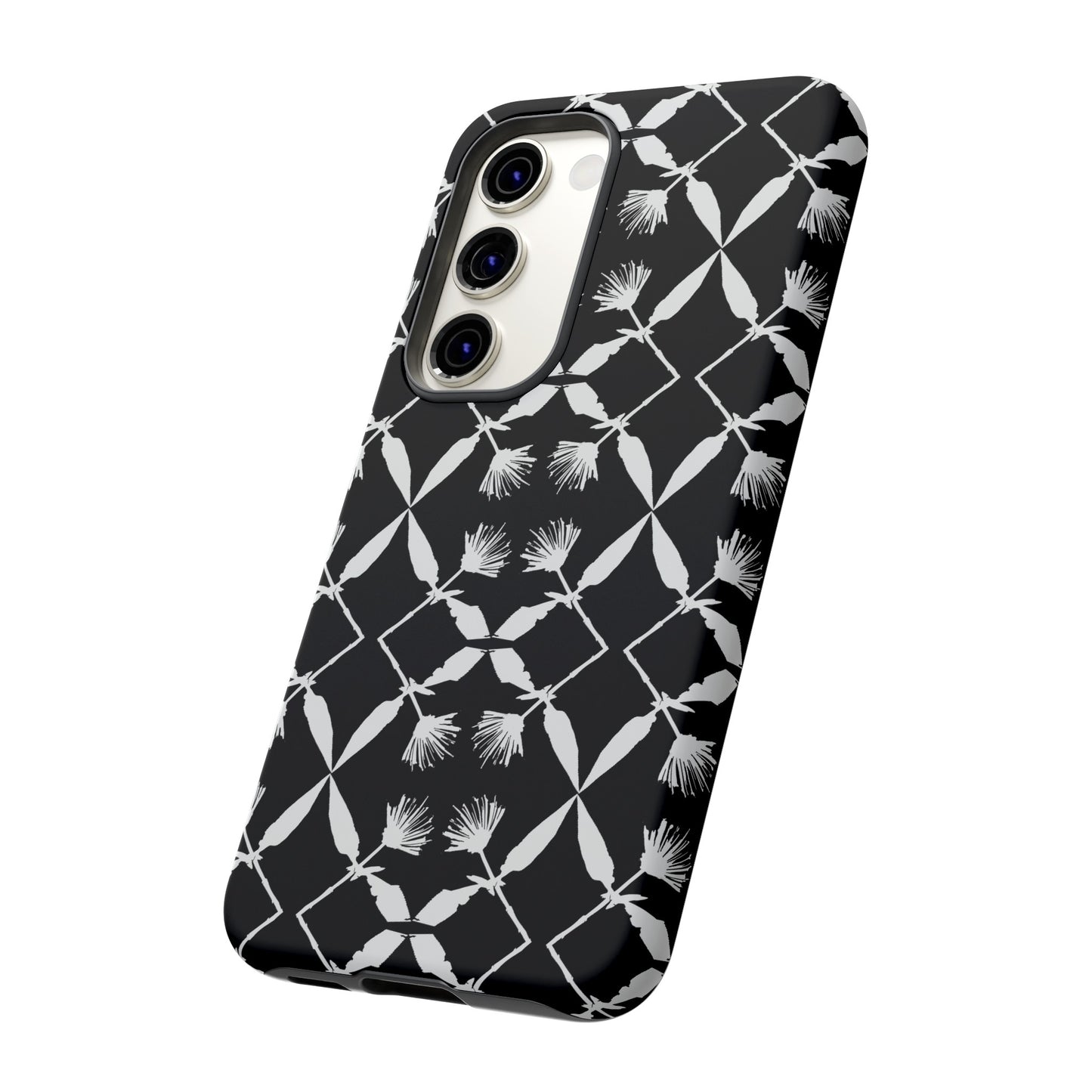 Black and White Floral Tough Cases for Google Pixel