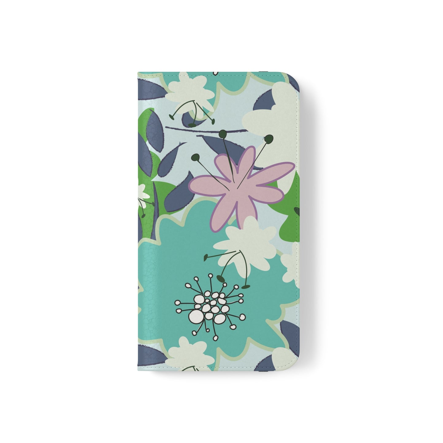 Mid Mod Floral in Blue and Green Flip Cases for iPhone