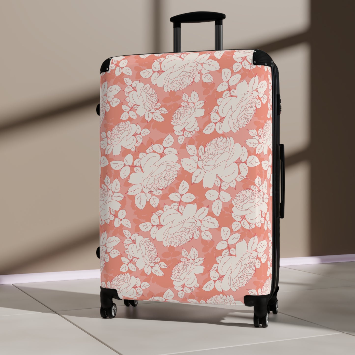 Peach and Cream Roses Suitcase