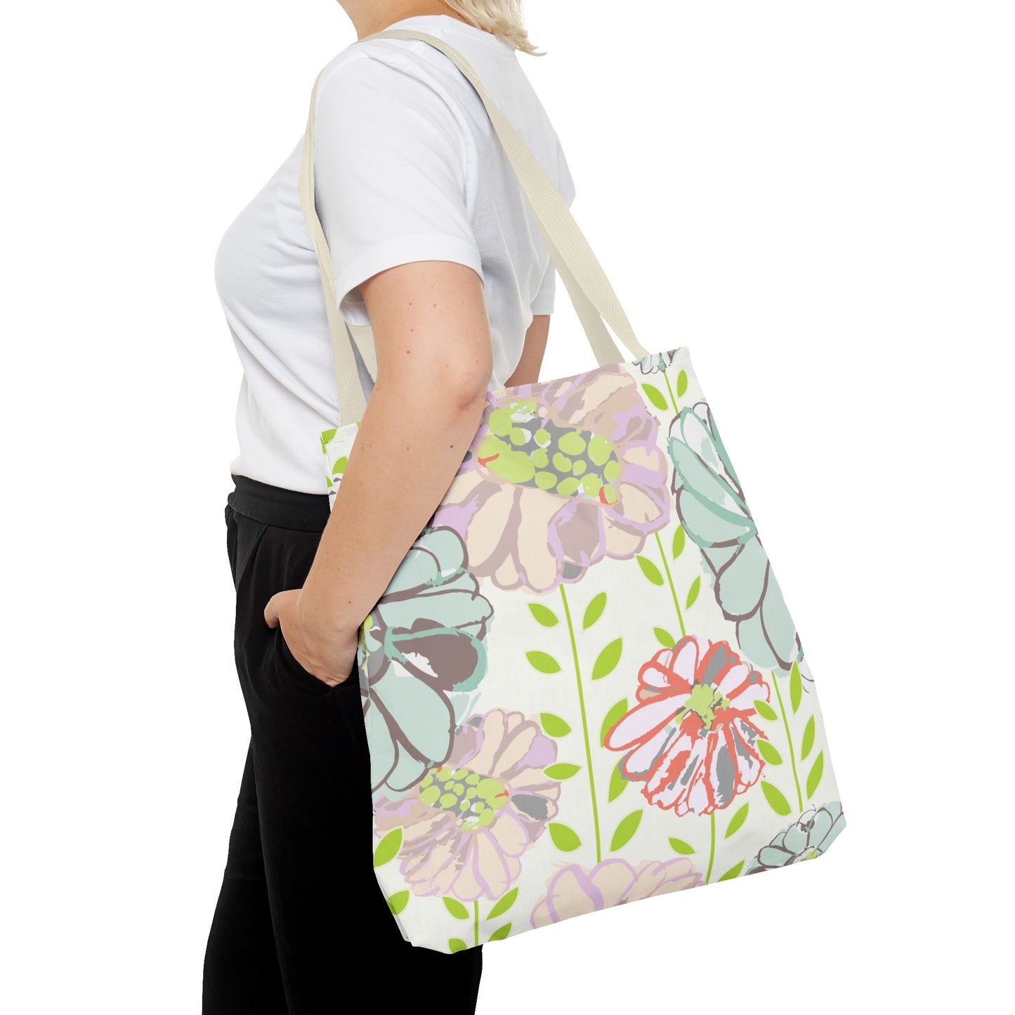 Soft Watercolor Floral Tote Bag