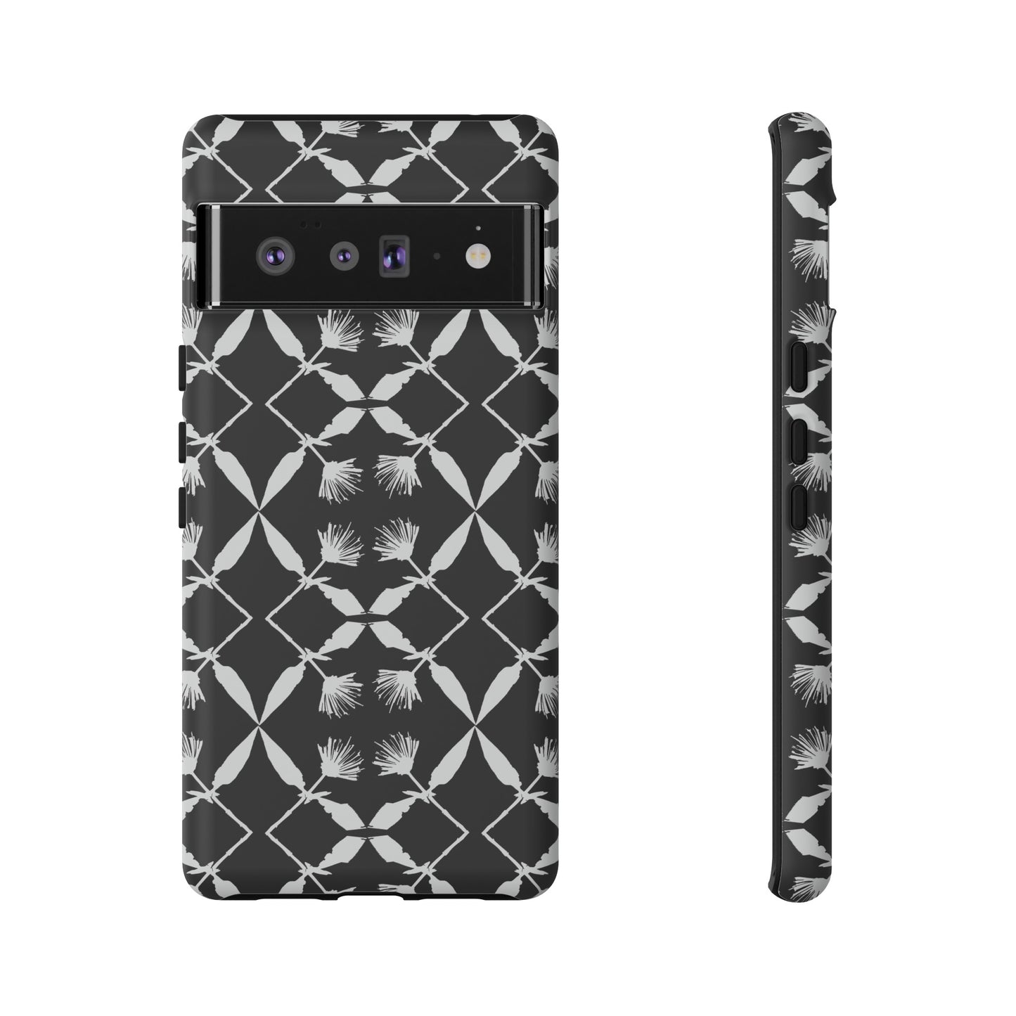 Black and White Floral Tough Cases for Google Pixel