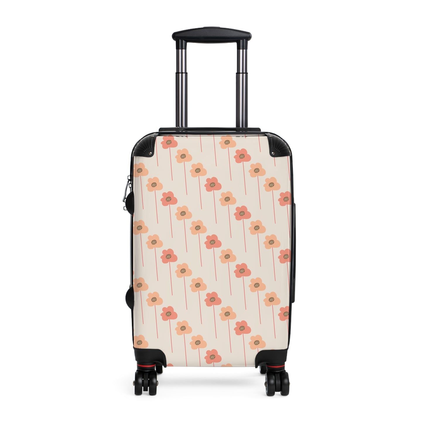 Peach and Coral Wildflowers on Cream Suitcase