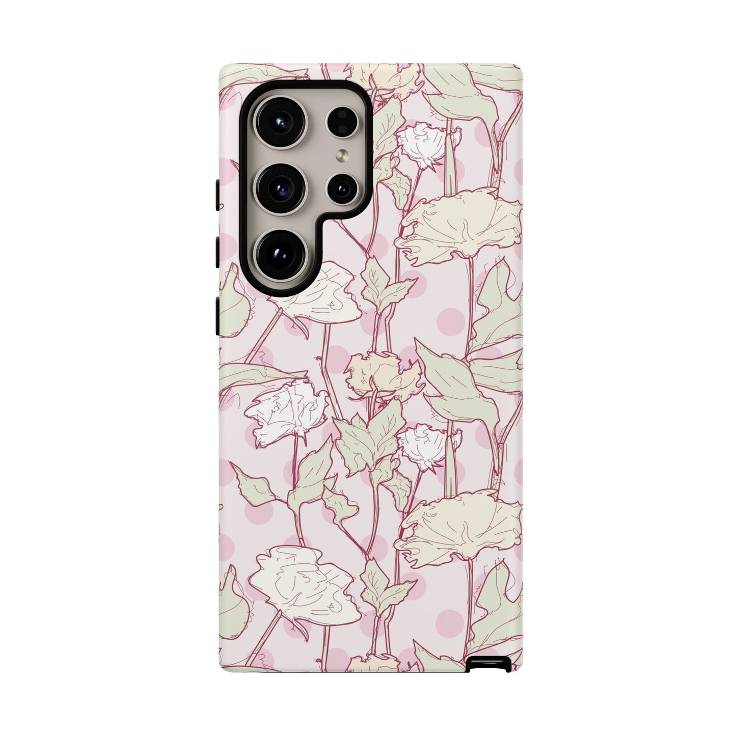 Roses and Dots in Pink Tough Cases for Samsung.