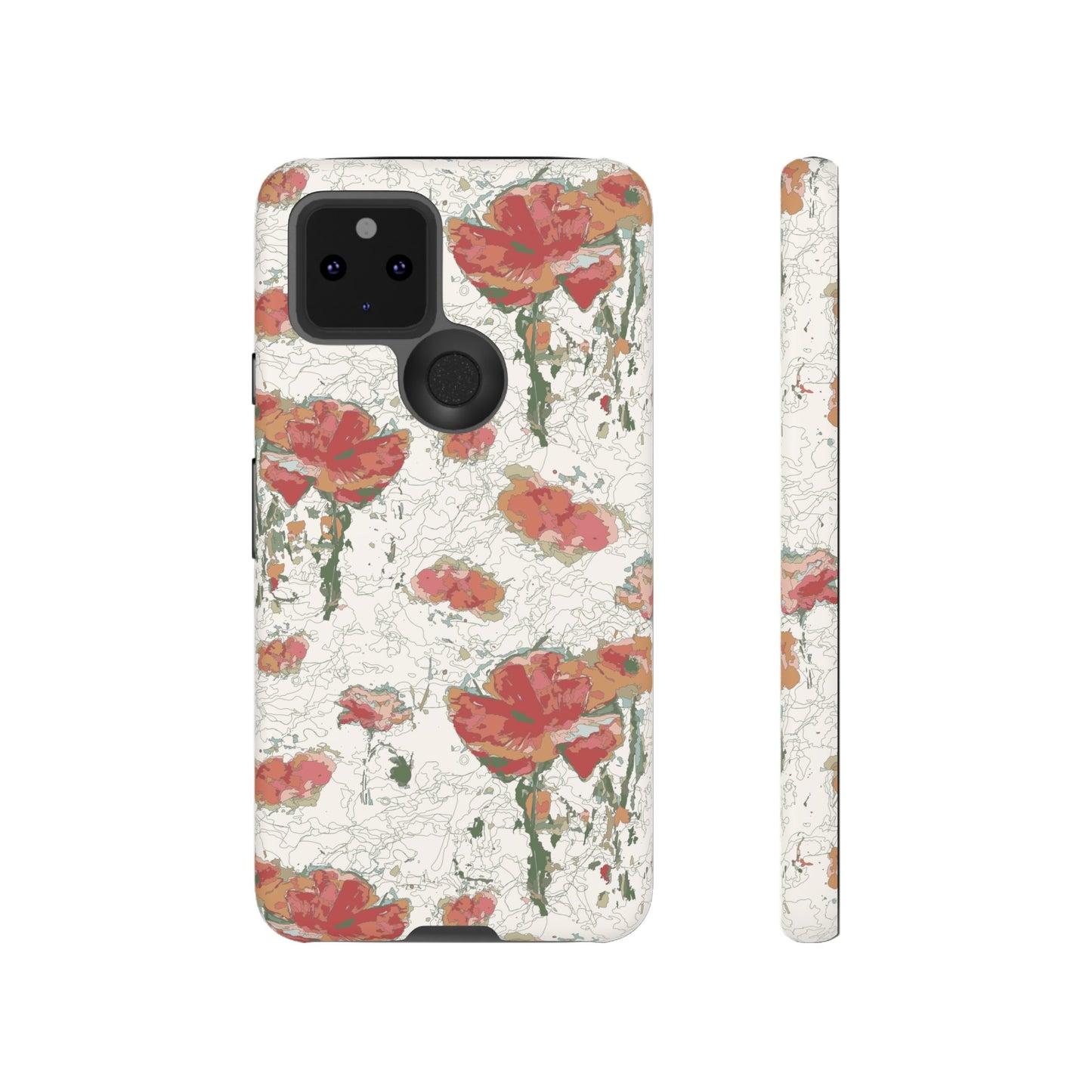 Orange Poppies Tough Cases for Google Pixel