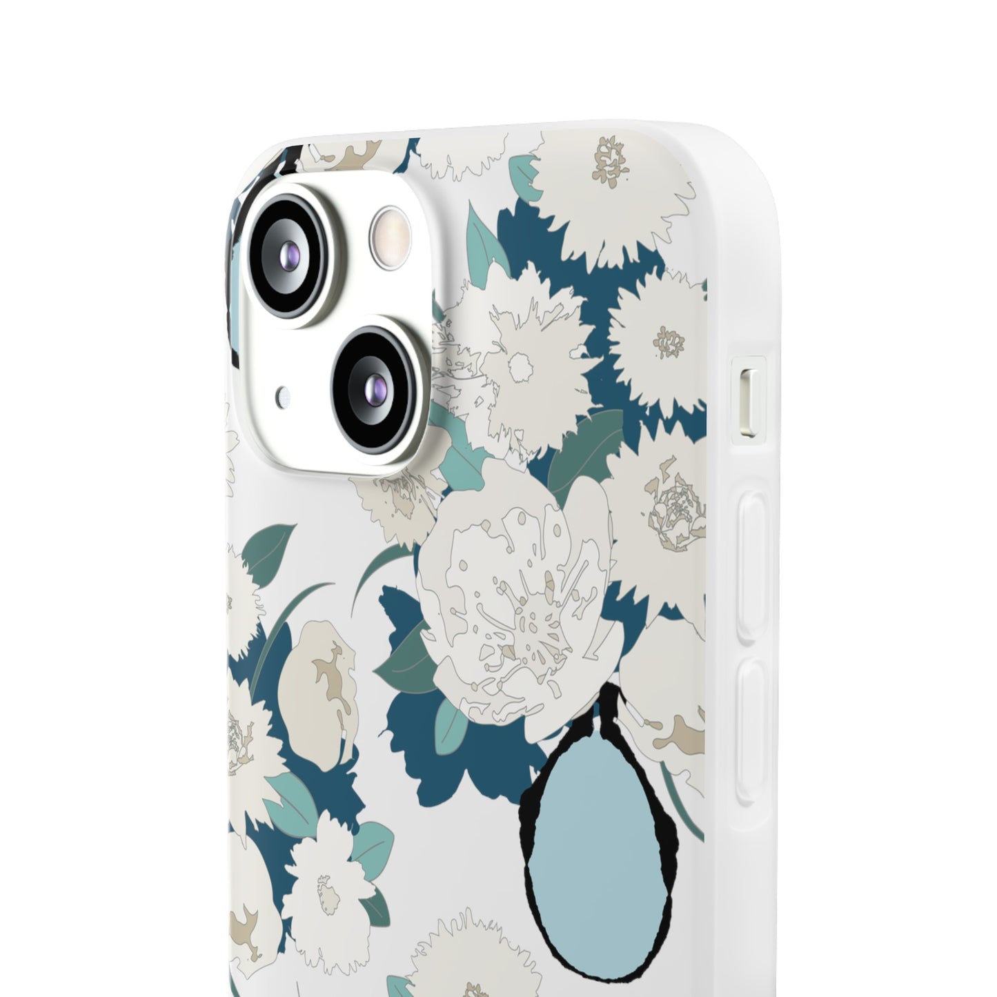 White Flowers in a Vase Flexi Cases for iPhone