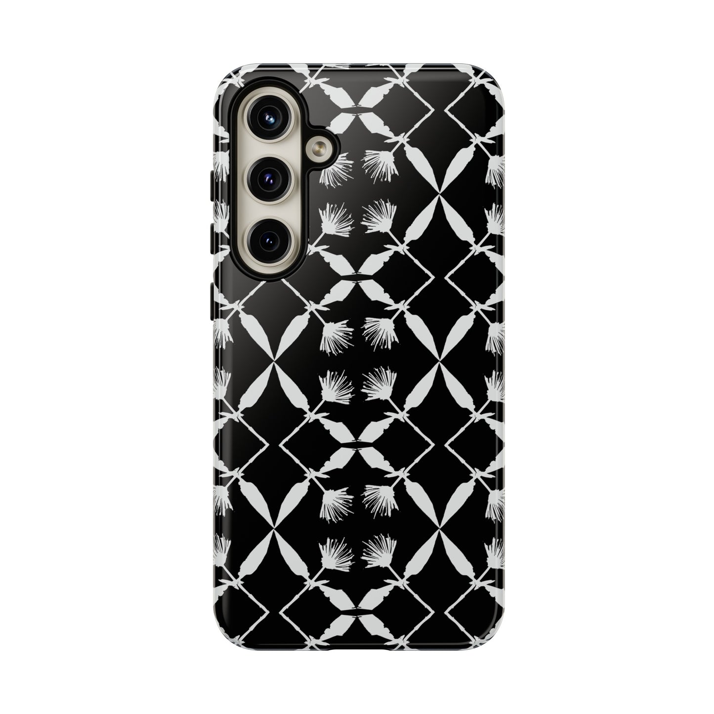 Black and White Floral Tough Cases for Google Pixel