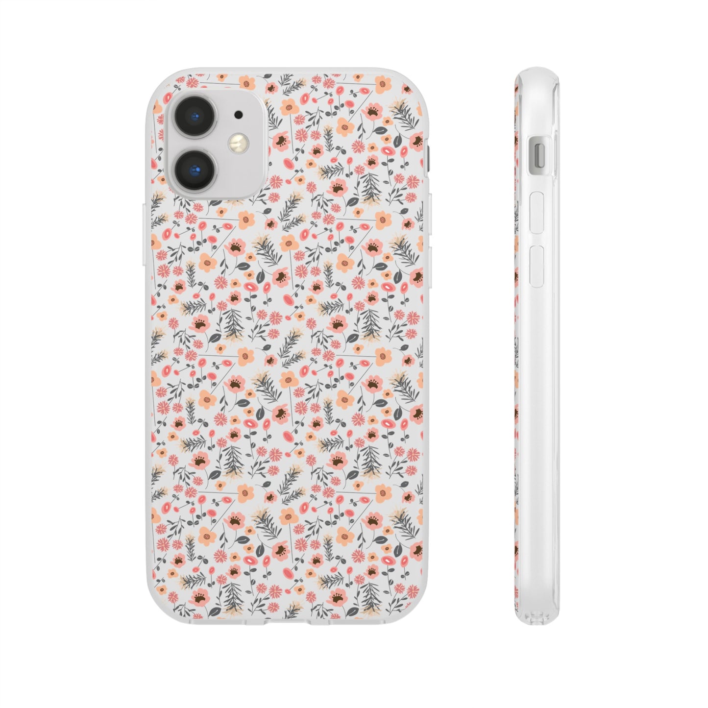 Peach Wildflowers Flexi Cases for iPhone