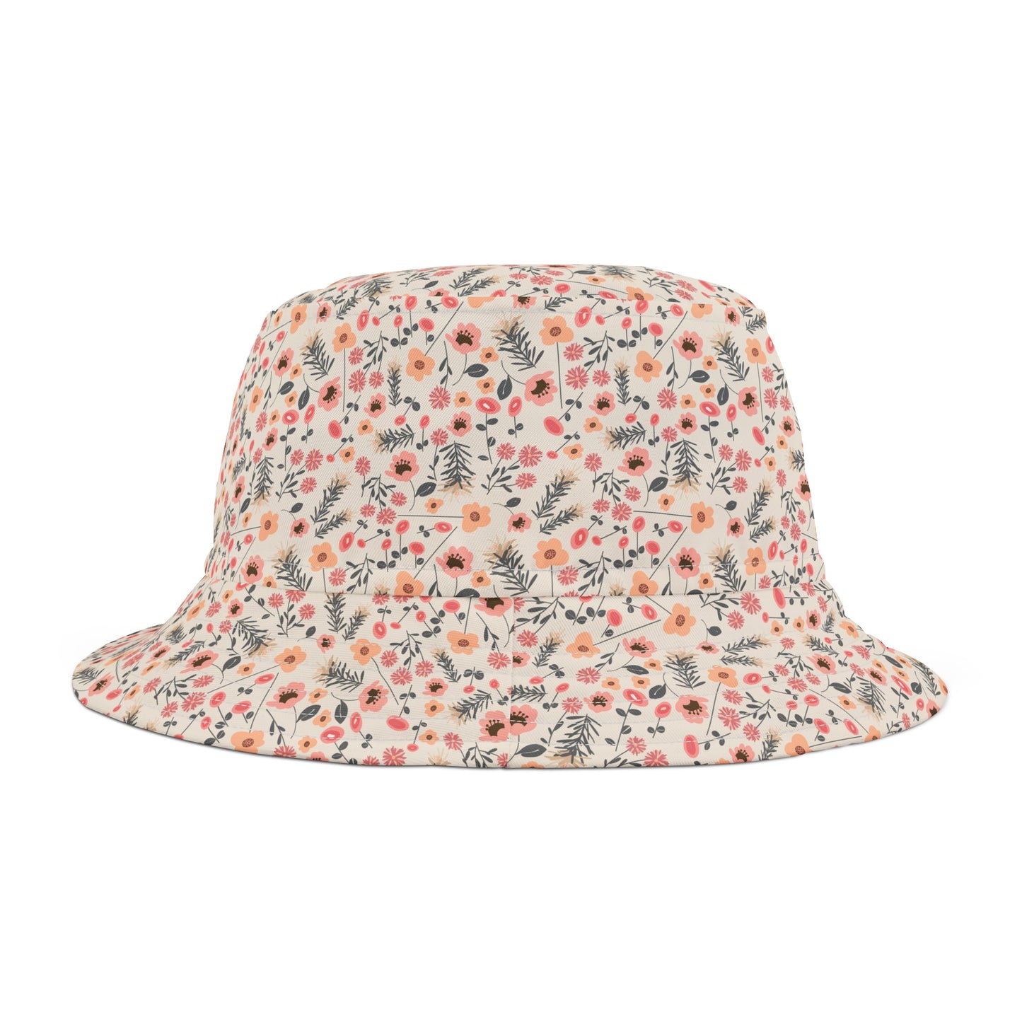 Peach and Cream Wildflowers Bucket Hat