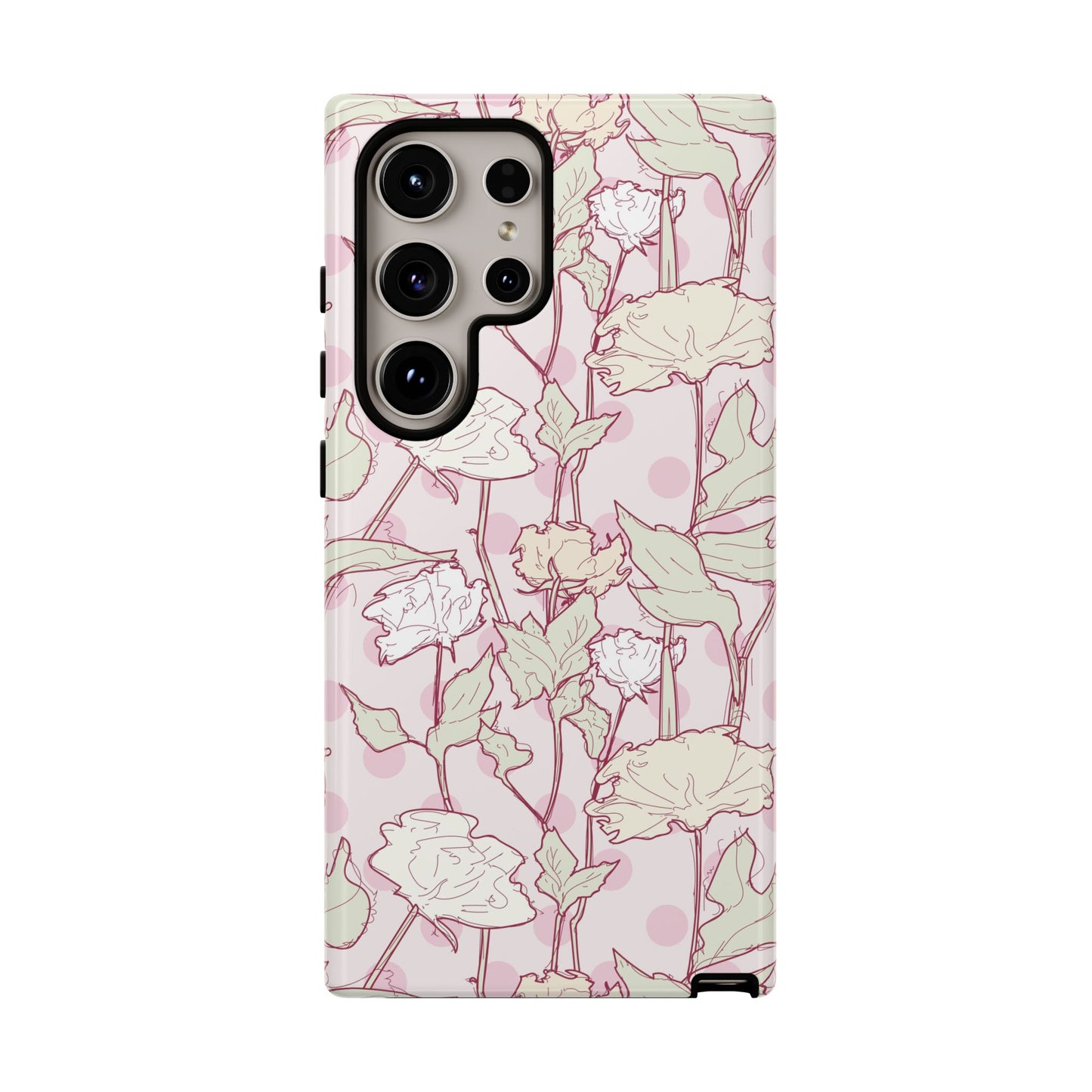 Roses and Dots in Pink Tough Cases for Samsung.