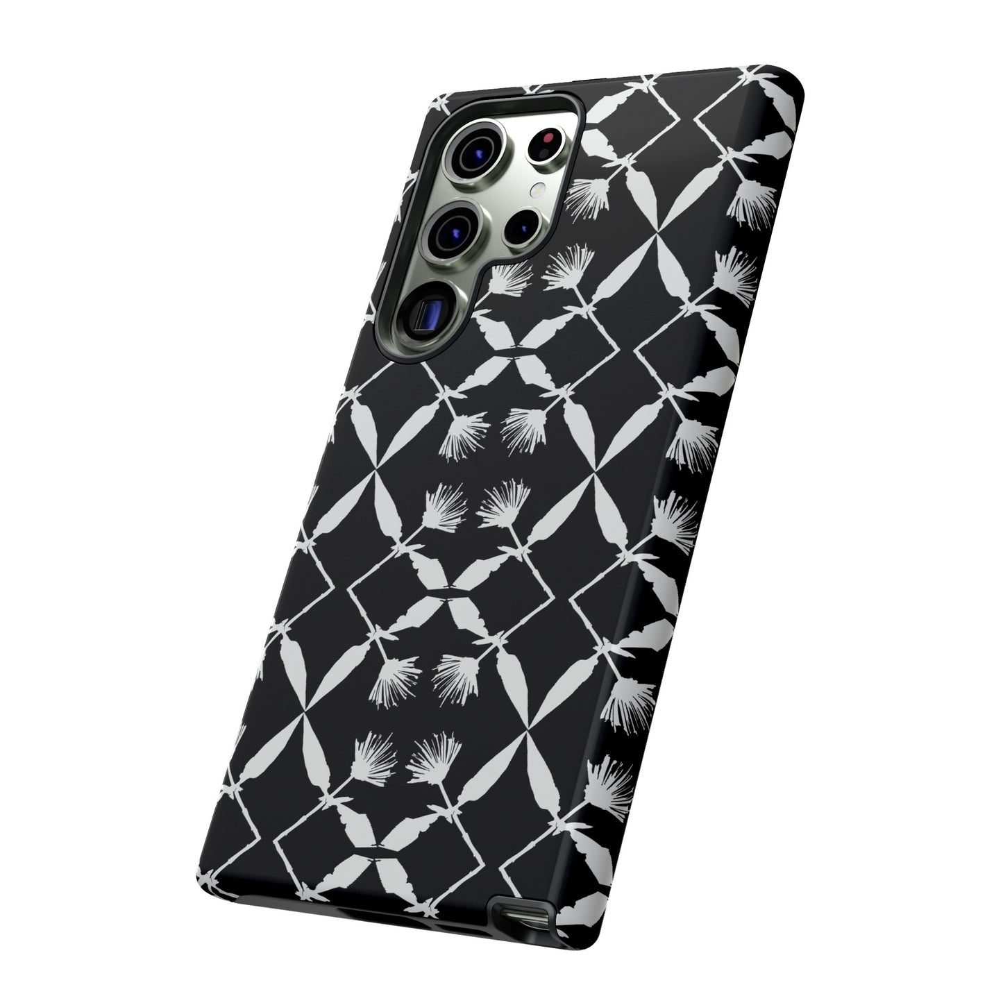 Black and White Floral Tough Cases for Google Pixel