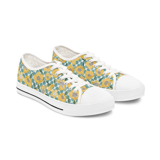 Buttercups and Polka Dots Women's Low Top Sneakers