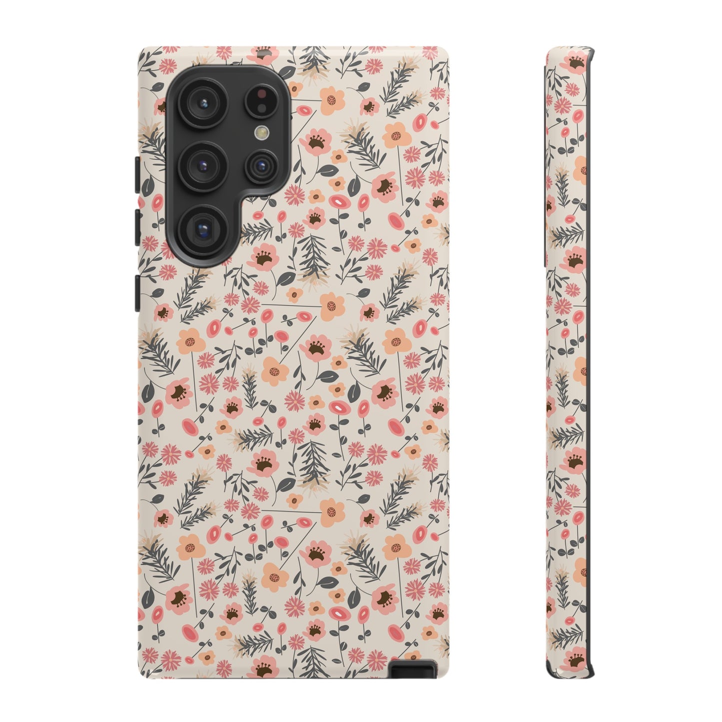 Peach and Cream Wildflowers Tough Cases for Samsung