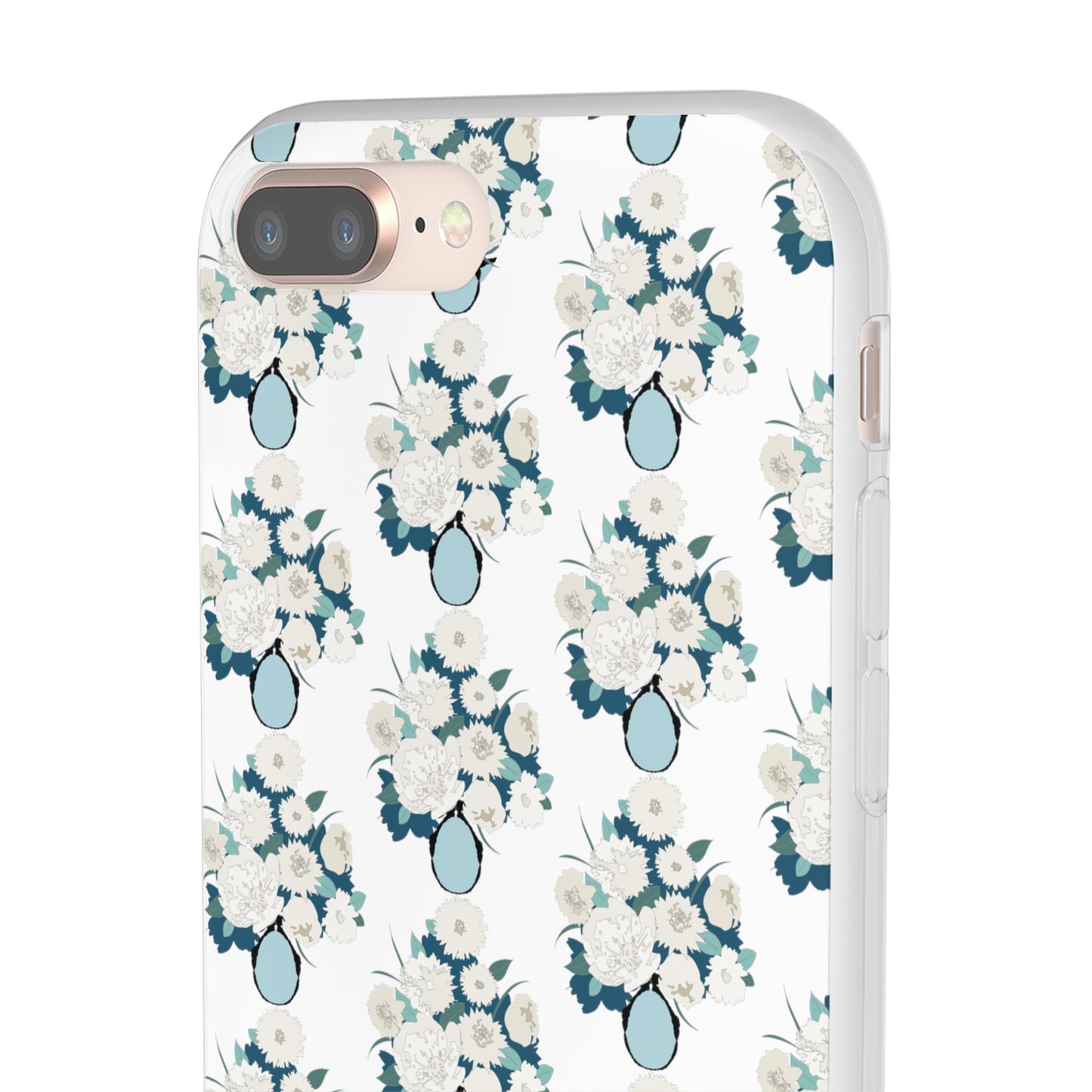 White Flowers in Vase Flexi Cases for iPhone