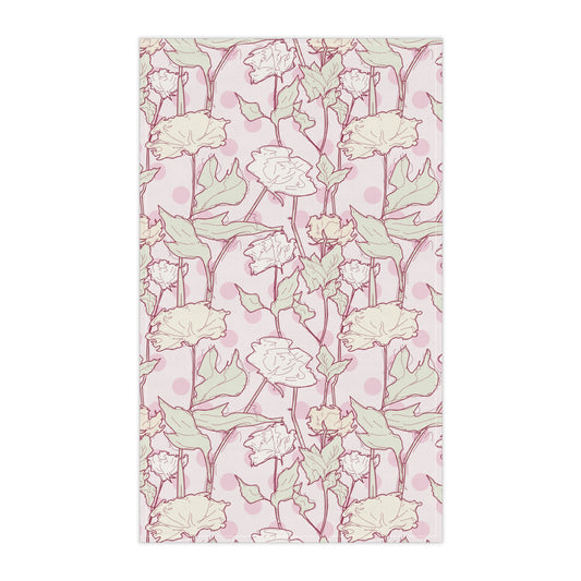 Roses and Dots in Pink Kitchen Towel