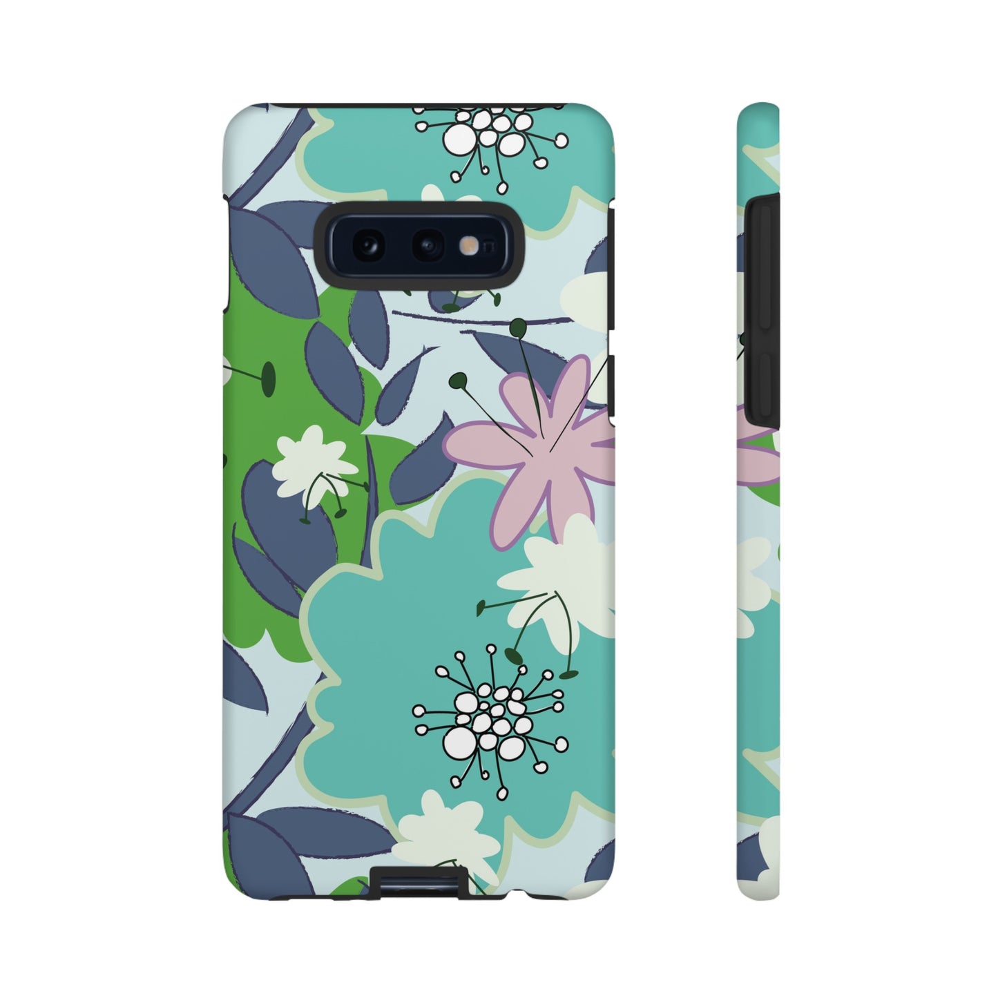 Mid Mod Floral in Blue and Green Tough Cases