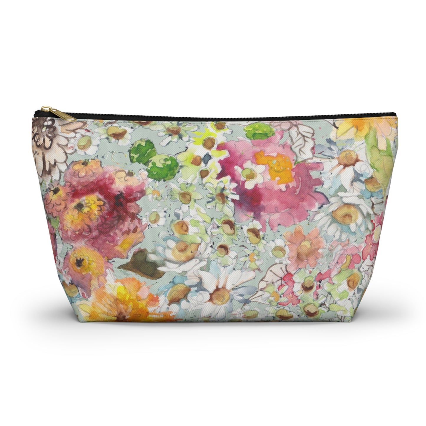 Farmhouse Floral Accessory Pouch w T-bottom