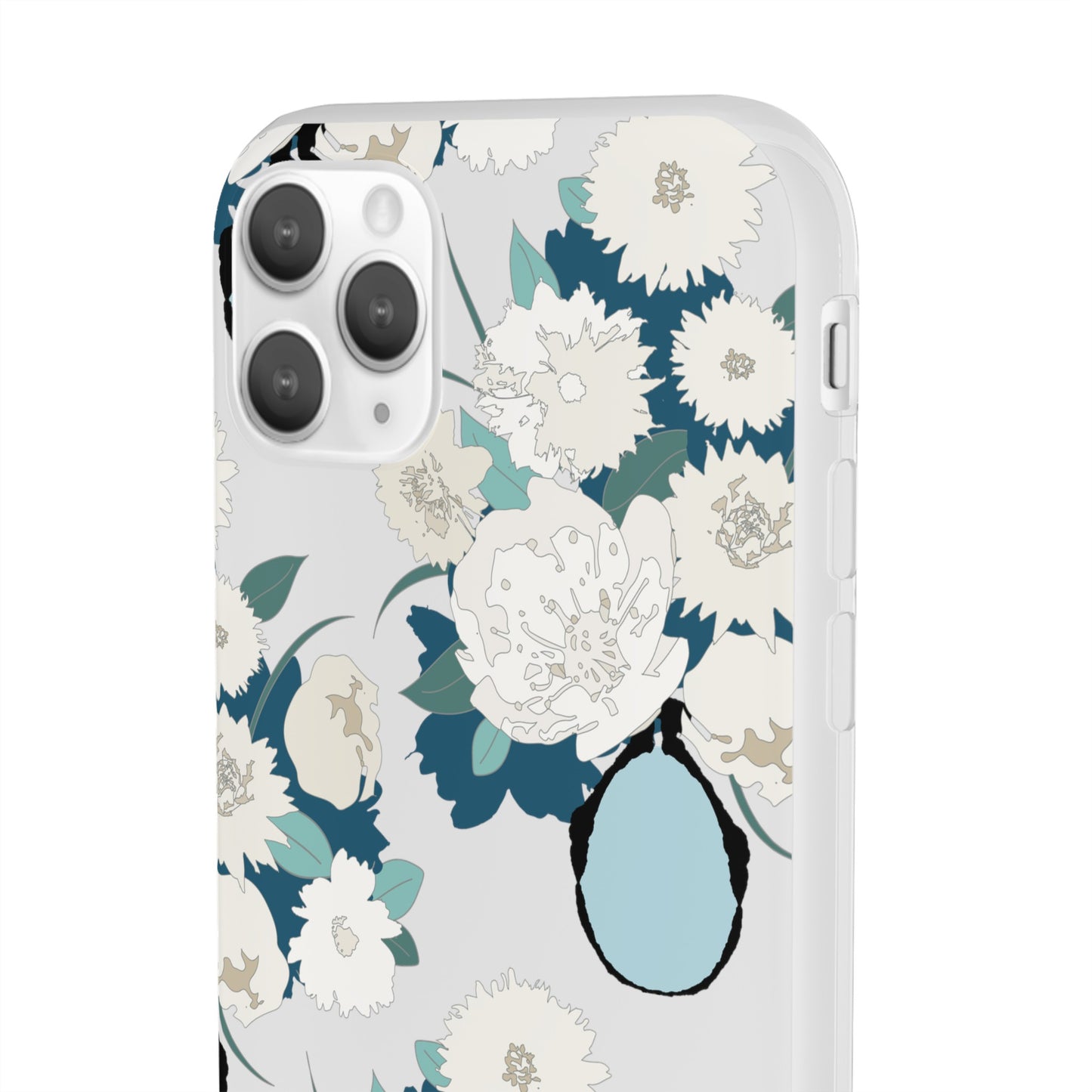 White Flowers in a Vase Flexi Cases for iPhone