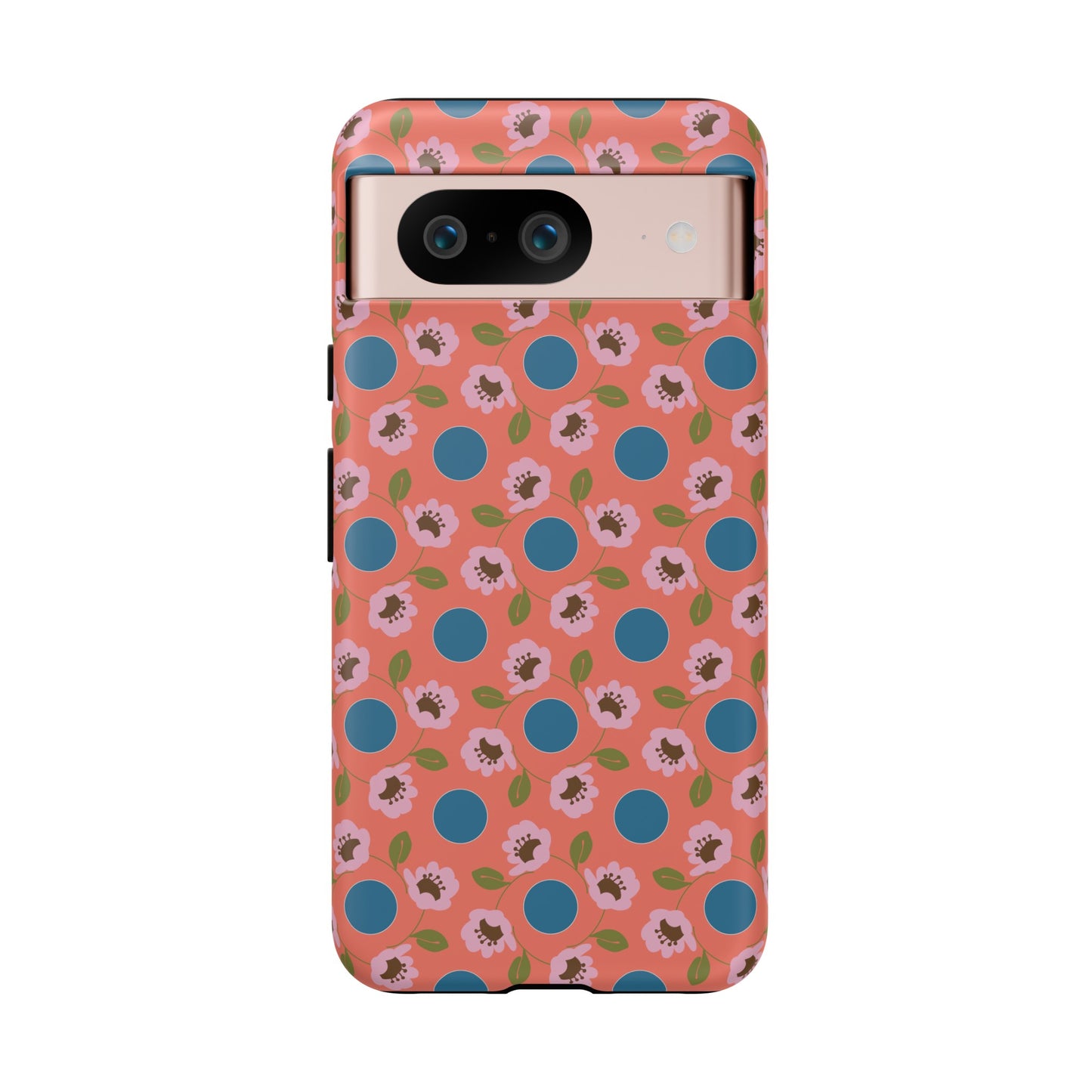 Wildflowers with Dots in Coral and Blue Tough Cases for Google Pixel