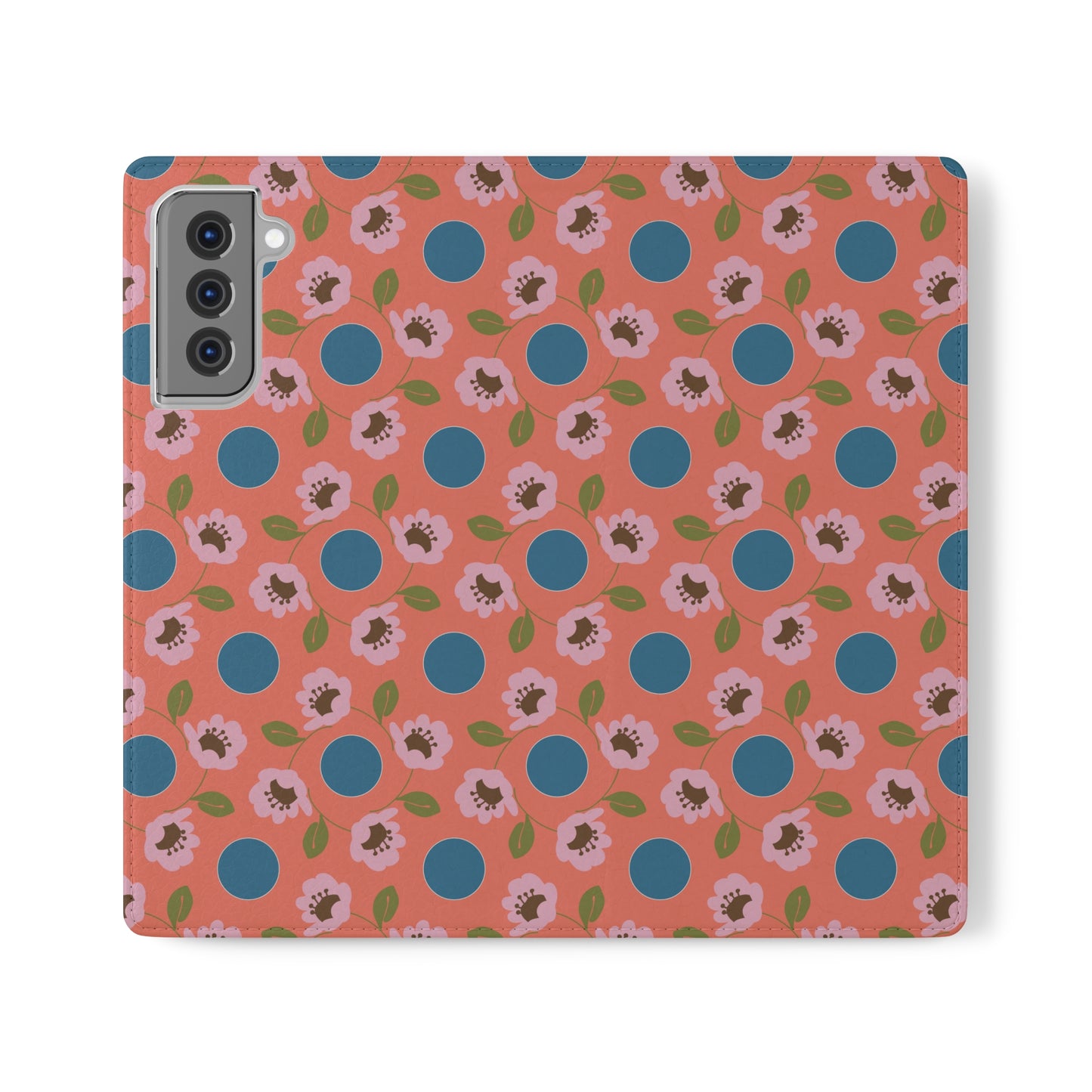 Wildflowers with Dots in Blue and Green Flip Cases for Samsung