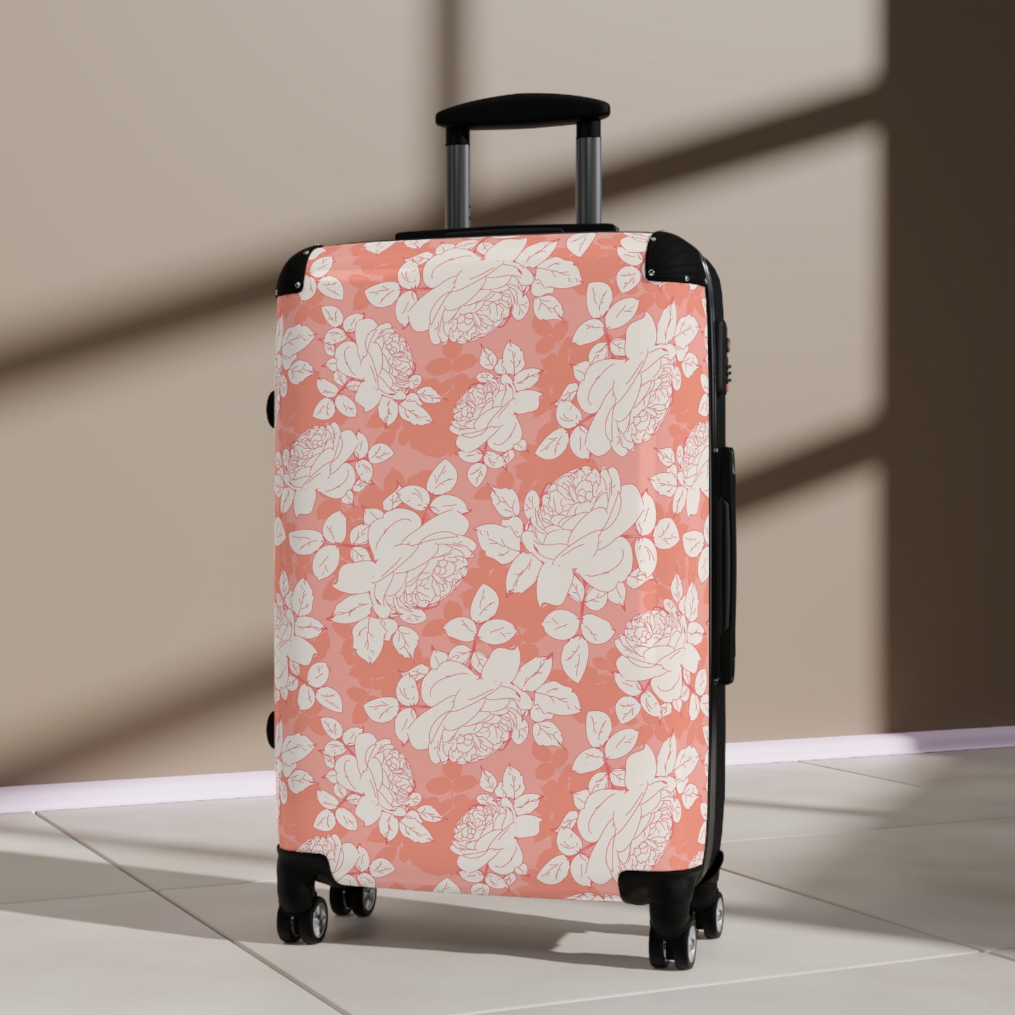 Peach and Cream Roses Suitcase