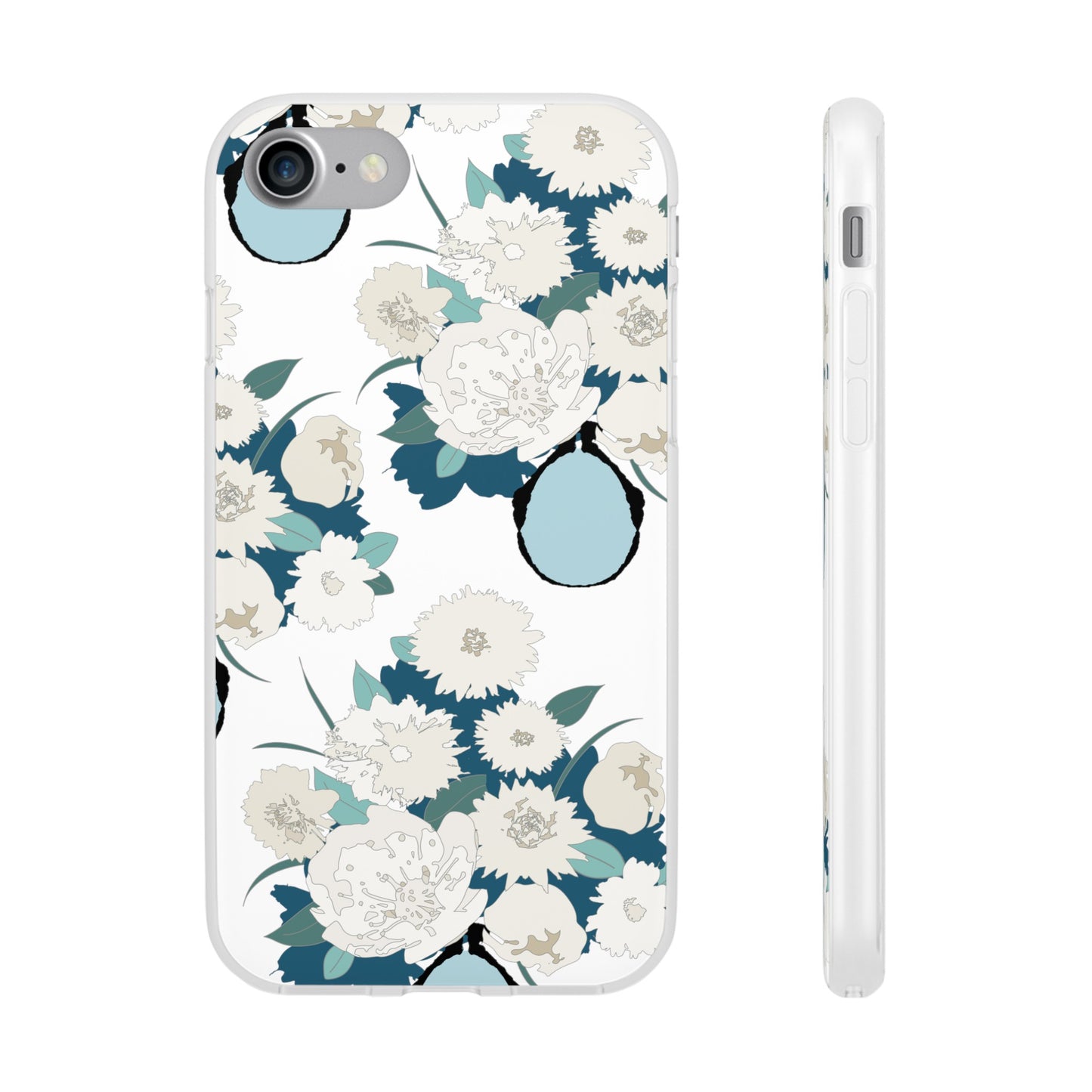 White Flowers in a Vase Flexi Cases for iPhone