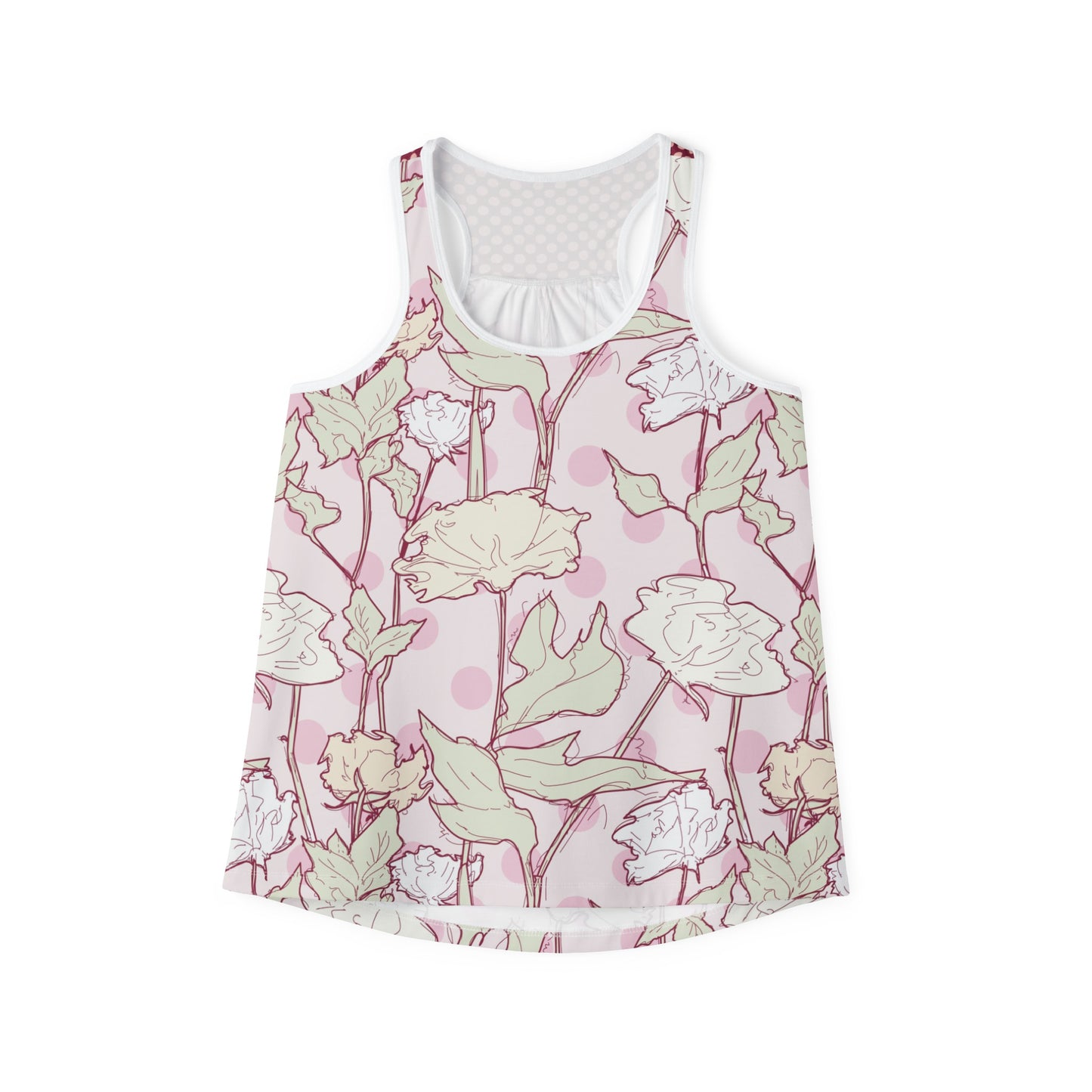 Roses and Dots in Pink Women's Tank Top