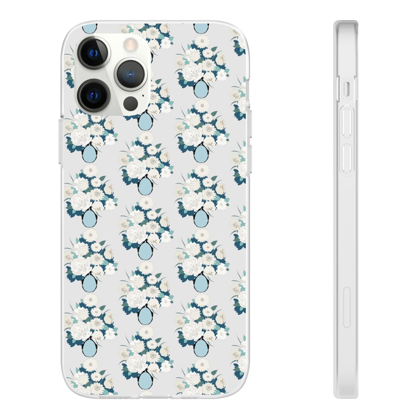 White Flowers in Vase Flexi Cases for iPhone