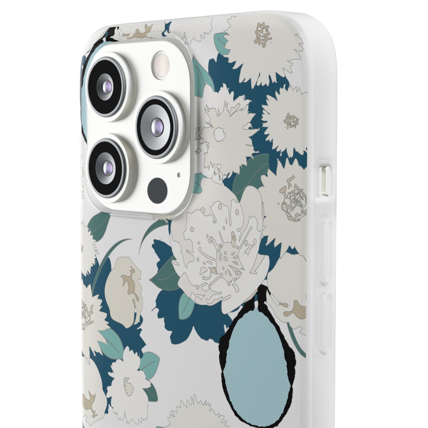 White Flowers in a Vase Flexi Cases for iPhone