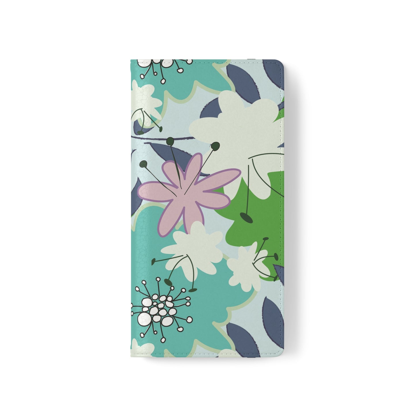 Mid Mod Floral in Blue and Green Flip Cases for Samsung